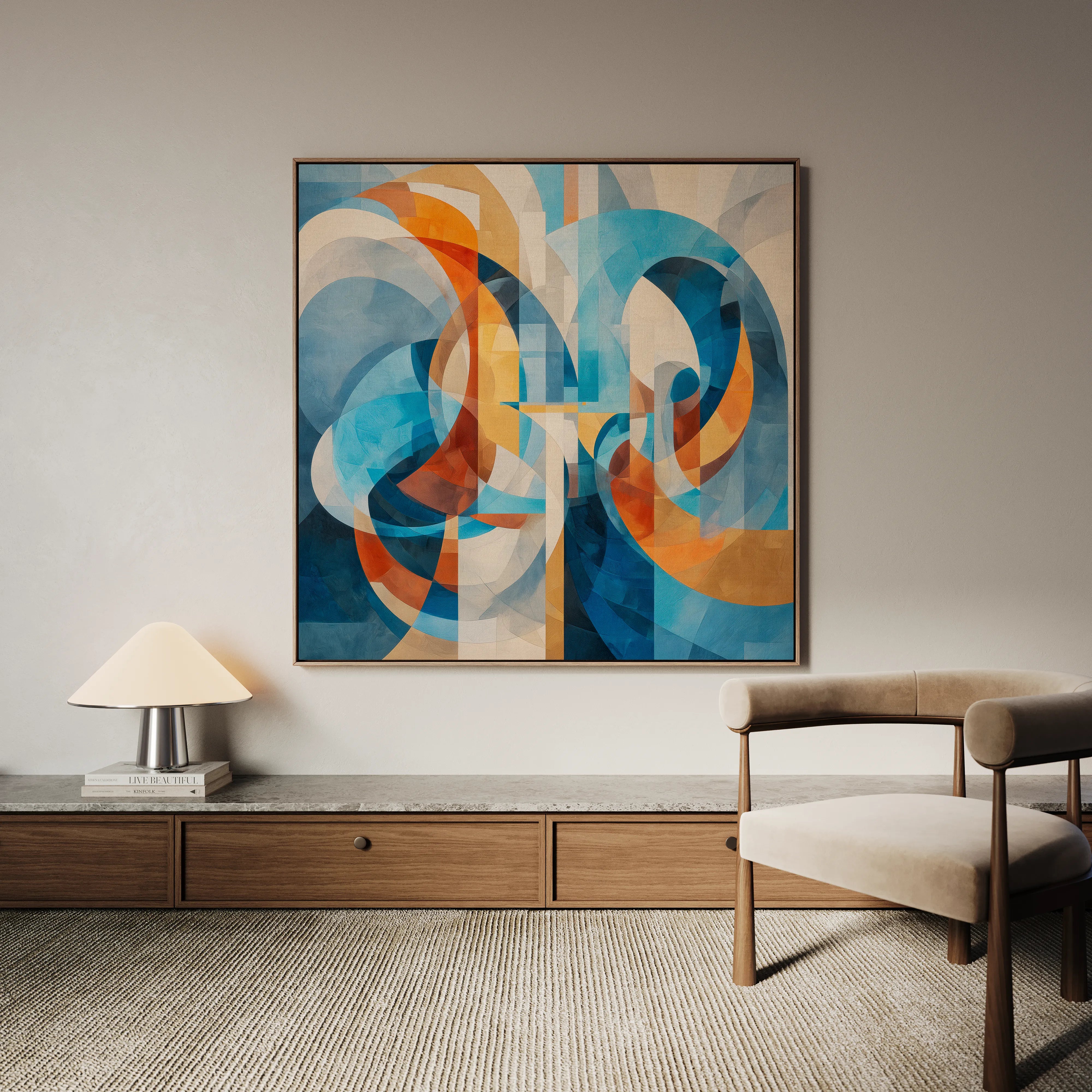 Abstract 1086 Canvas Art 60 x 60 cm / Black