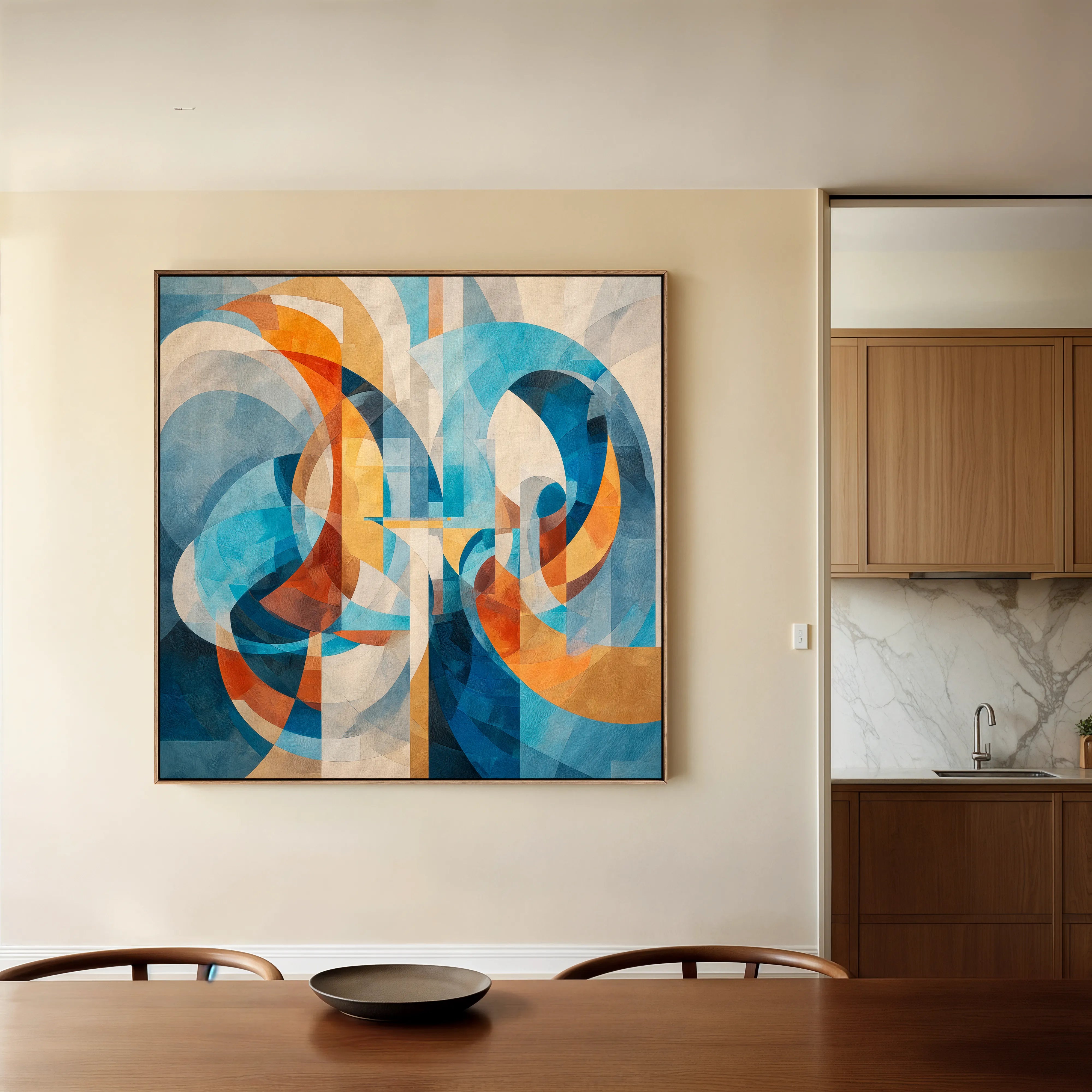 Abstract 1086 Canvas Art 60 x 60 cm / Black