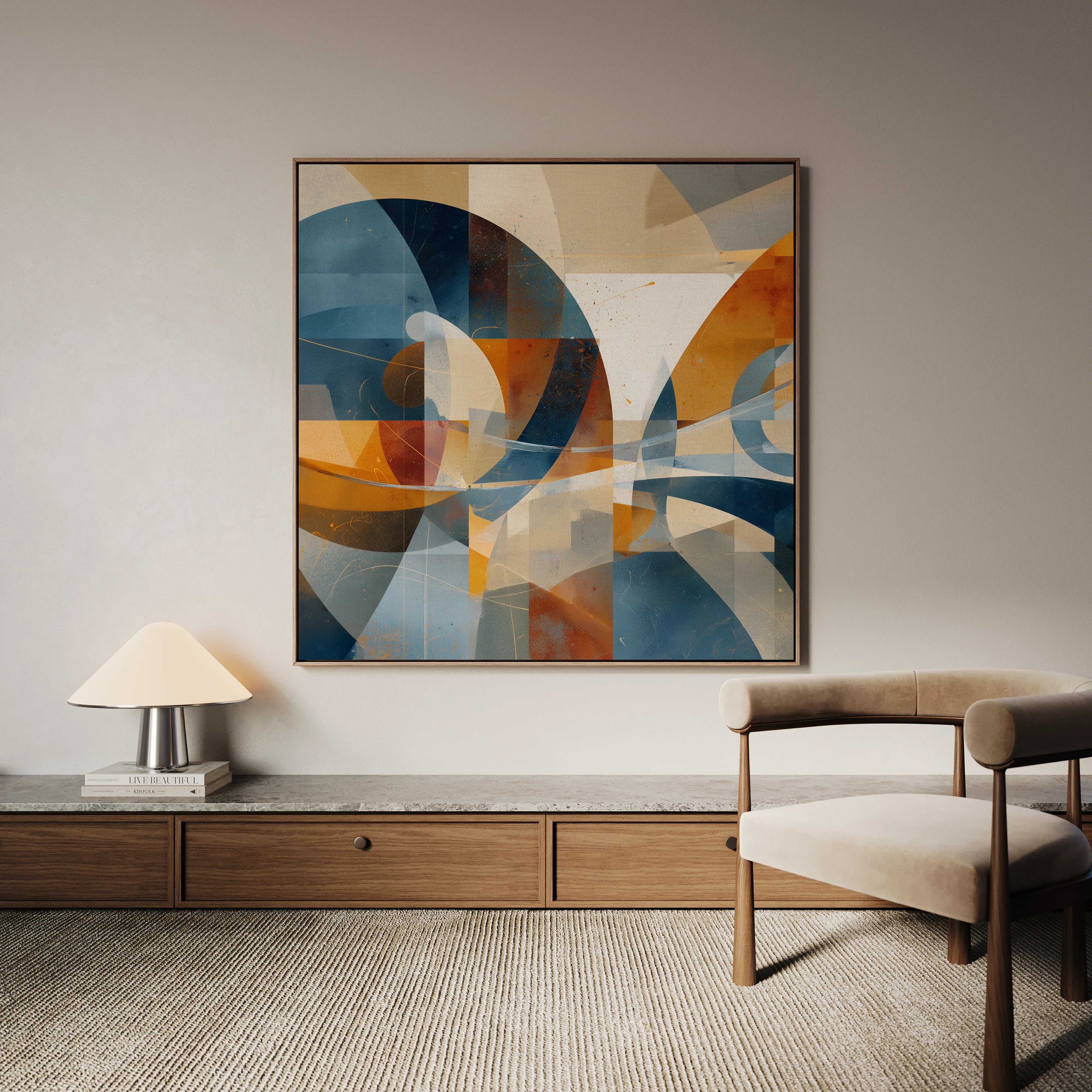 Abstract 1087 Canvas Art 60 x 60 cm / Black