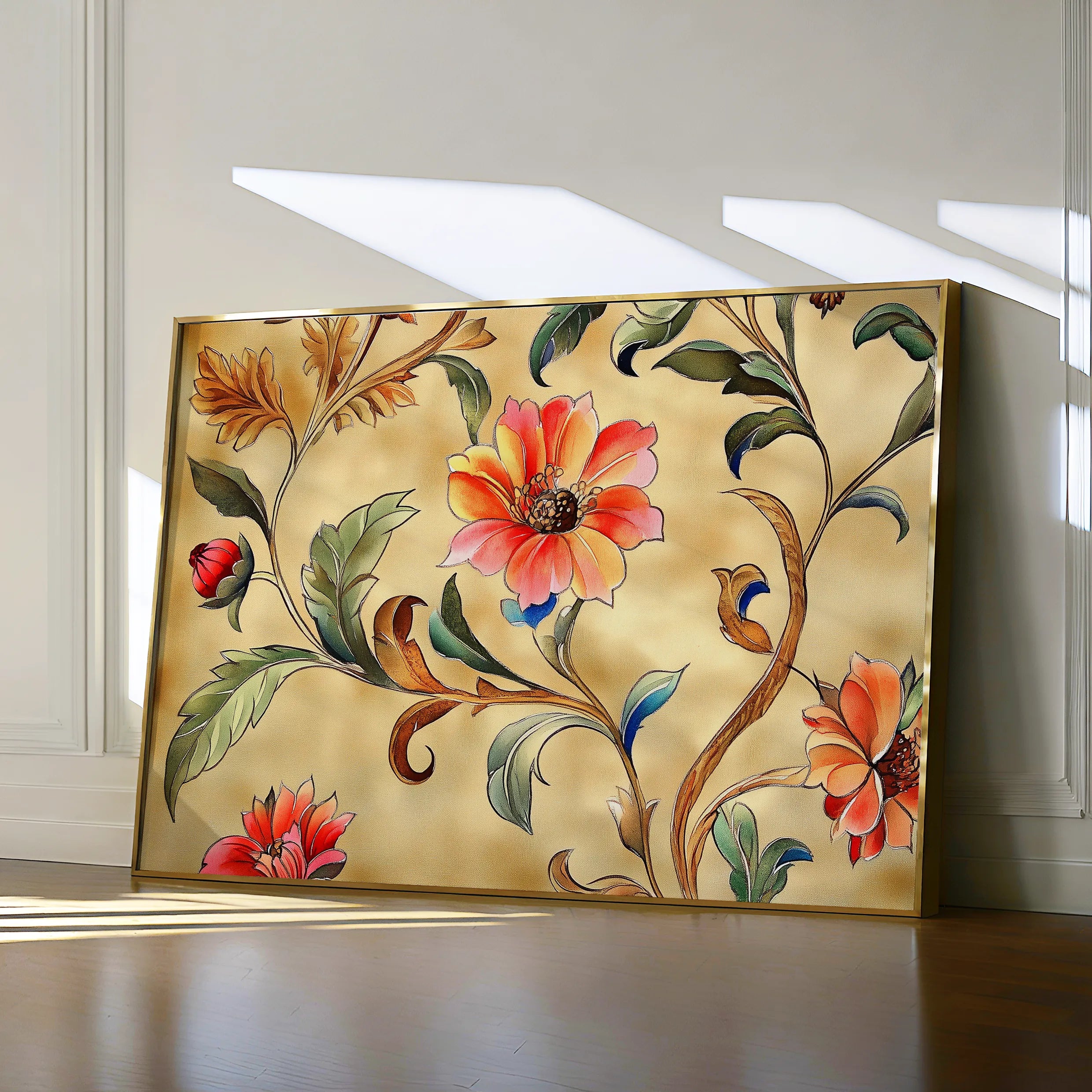 Floral 1087 Canvas Art 60 x 40 cm / Black