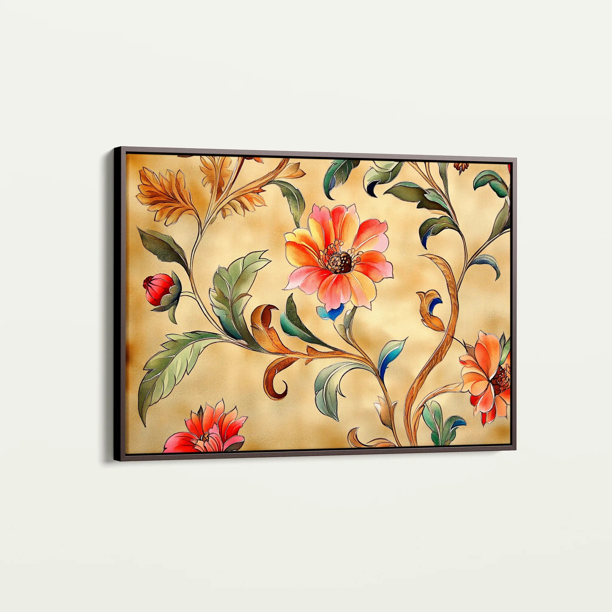Floral 1087 Canvas Art 60 x 40 cm / Black