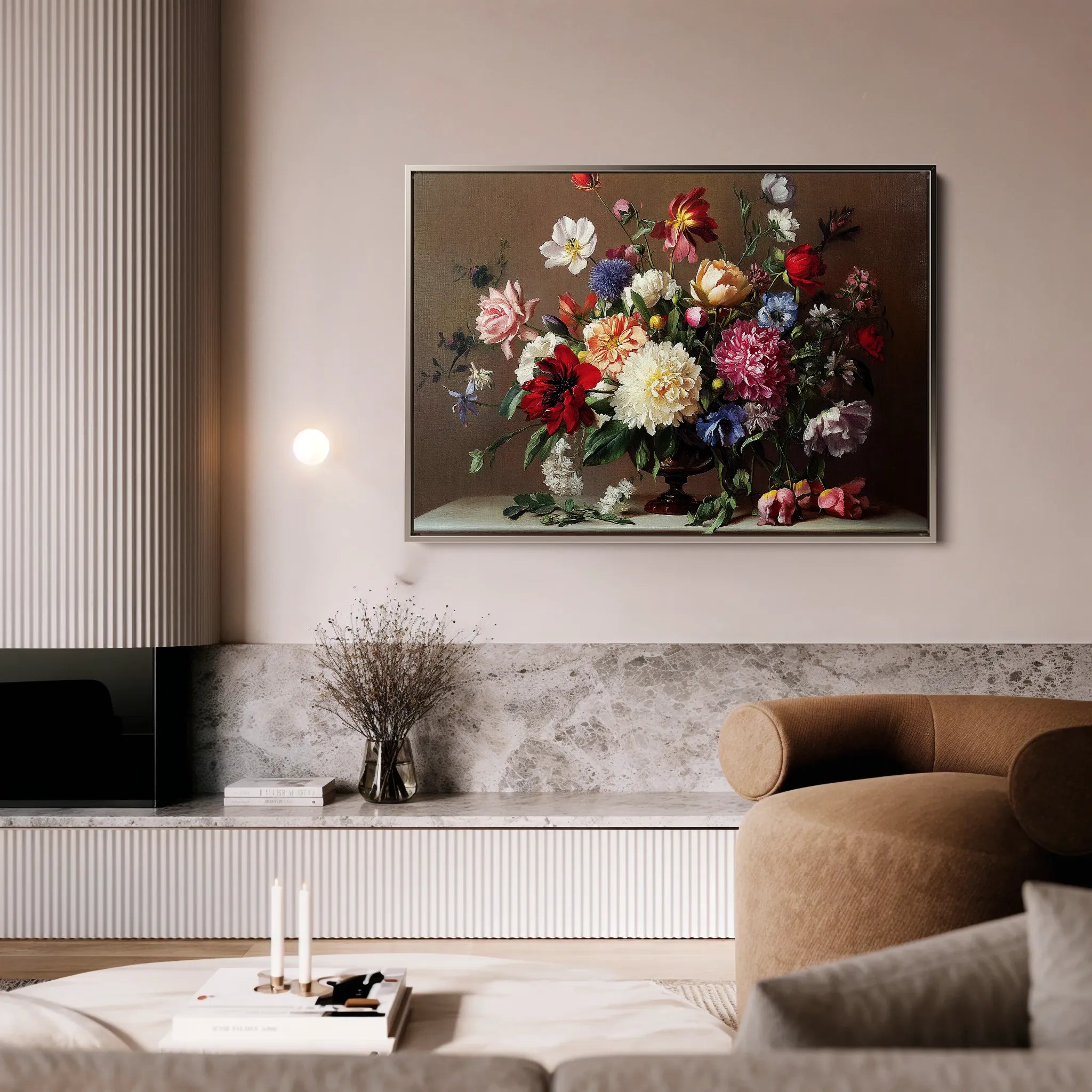 Floral 1088 Canvas Art 60 x 40 cm / Black