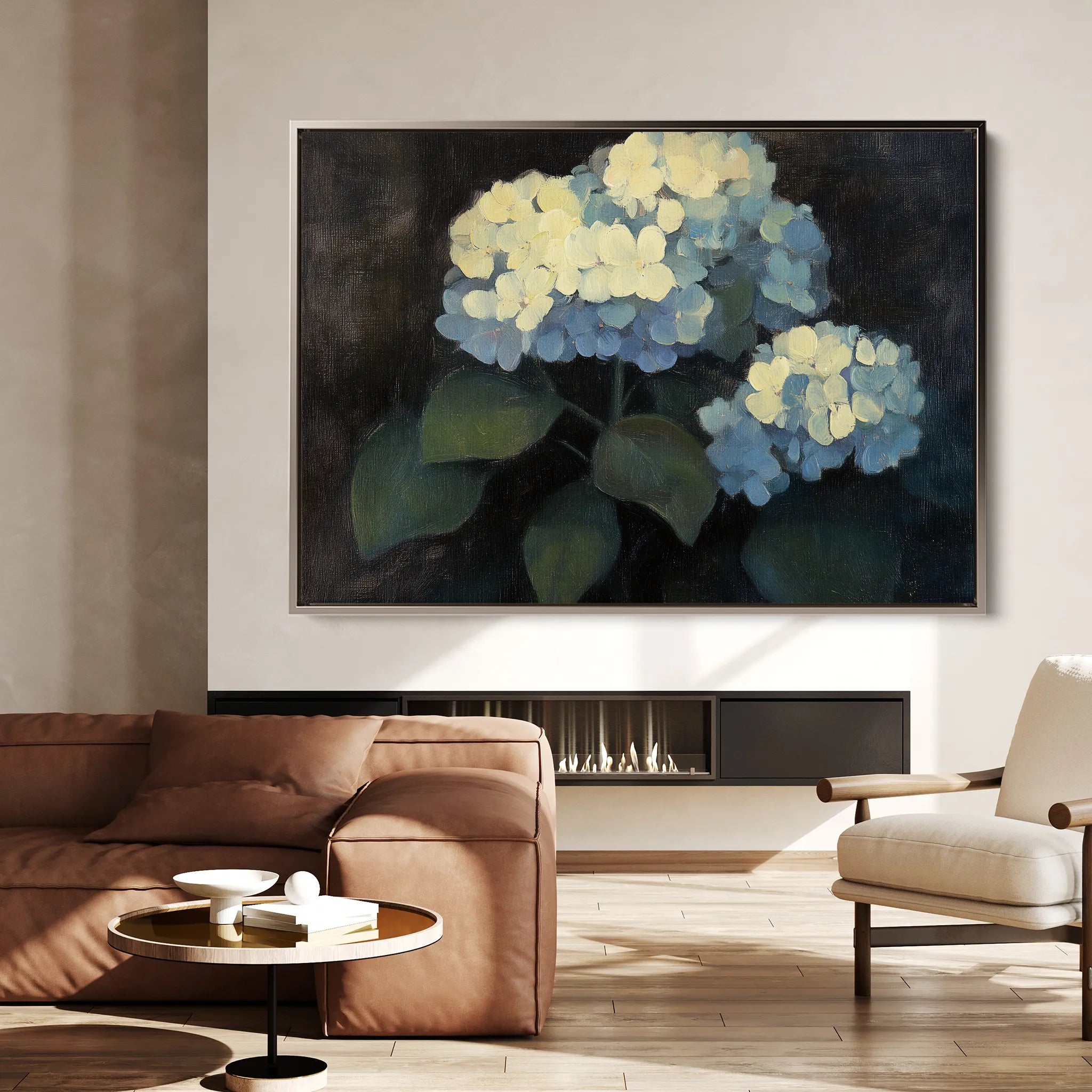Floral 1089 Canvas Art 60 x 40 cm / Black