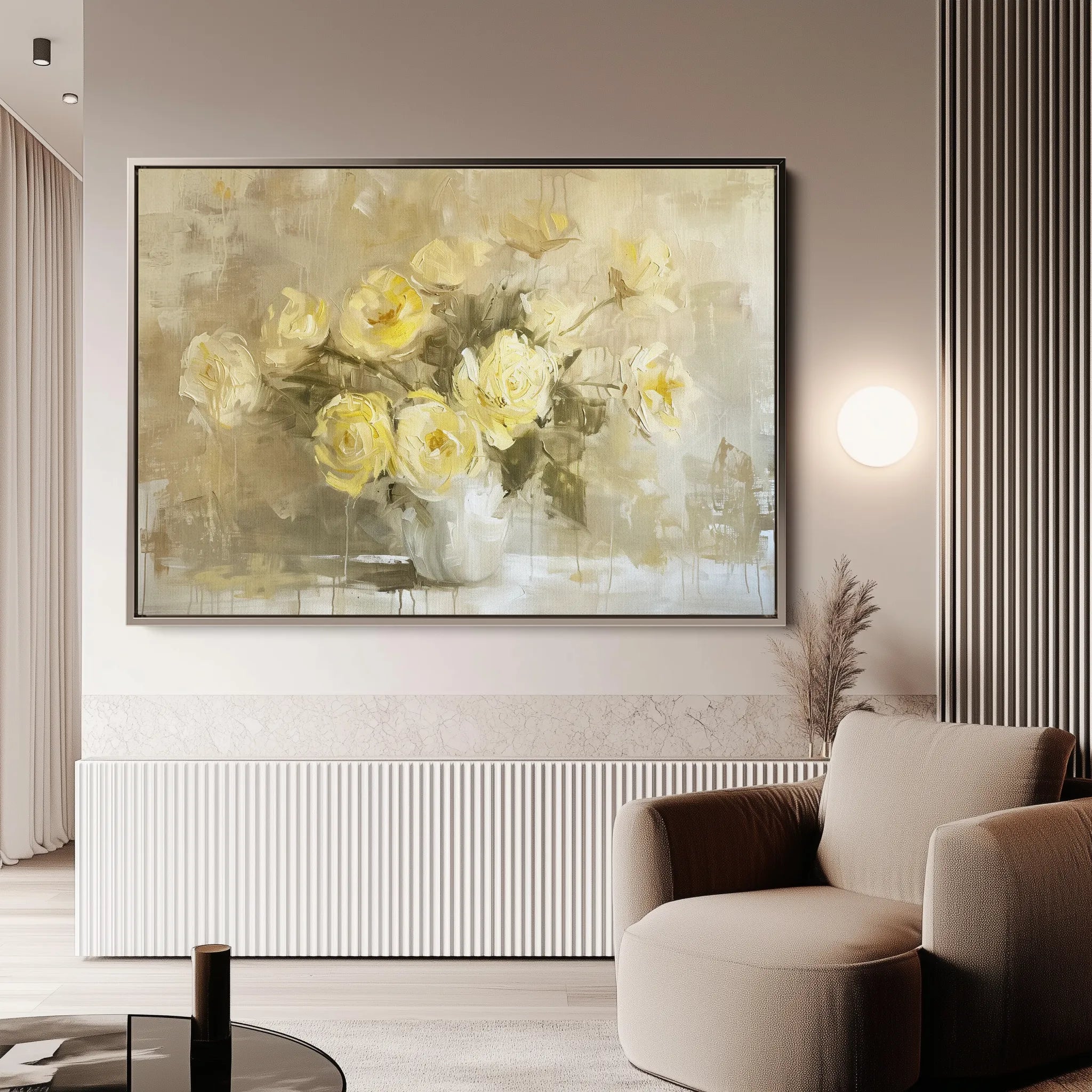 Floral 109 Canvas Art 60 x 40 cm / Black