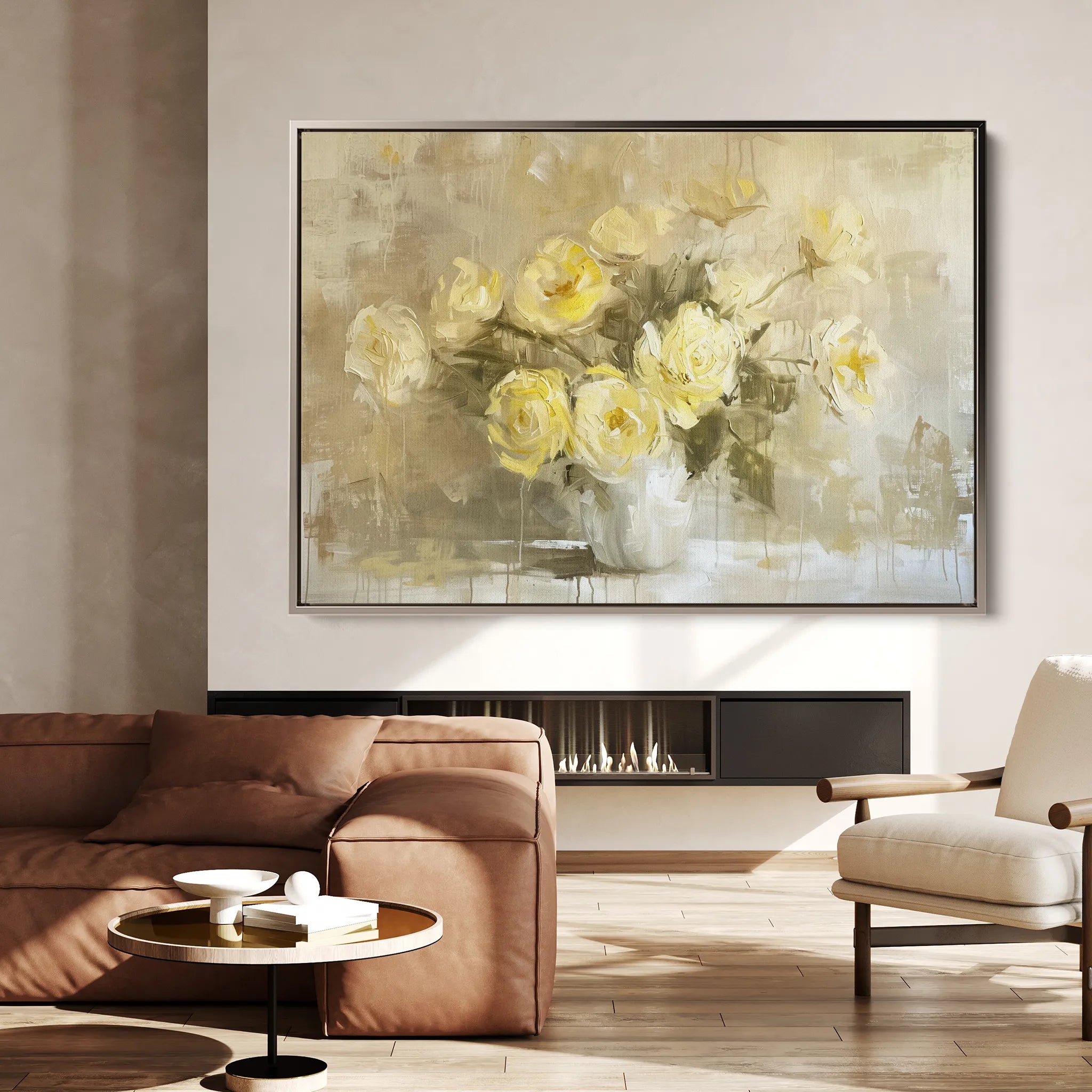 Floral 109 Canvas Art 60 x 40 cm / Black