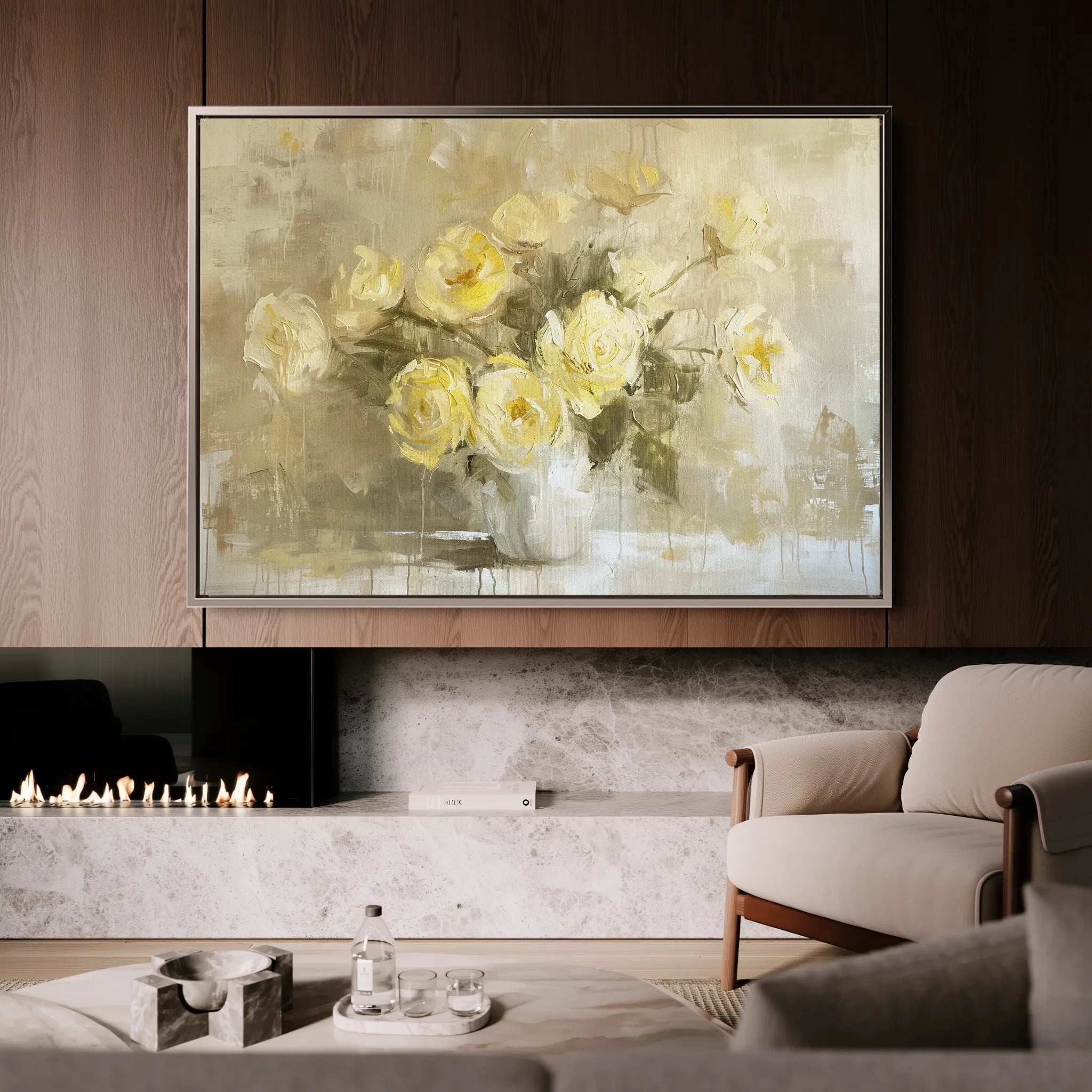 Floral 109 Canvas Art 60 x 40 cm / Black