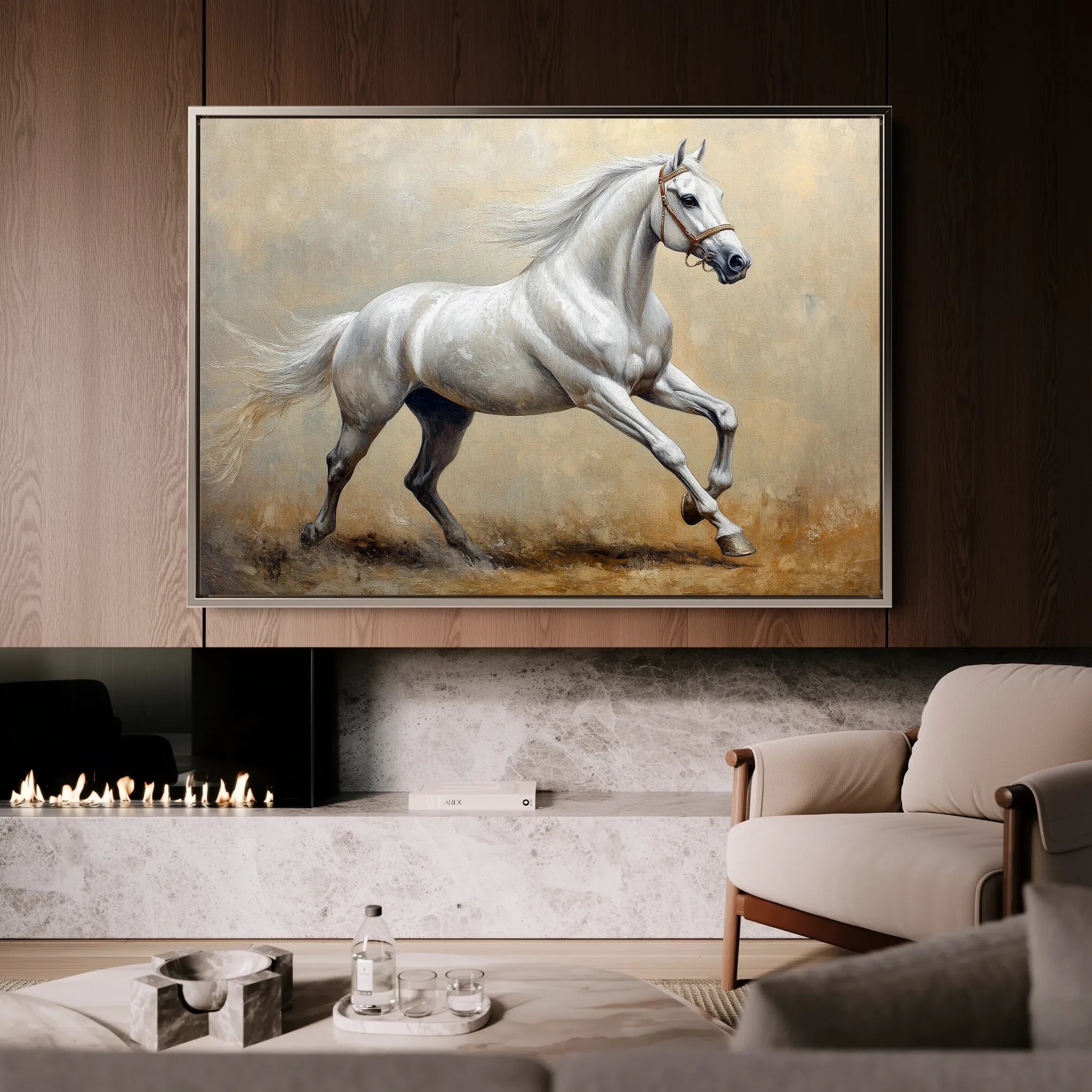 Horses 109 Canvas Art 60 x 40 cm / Black