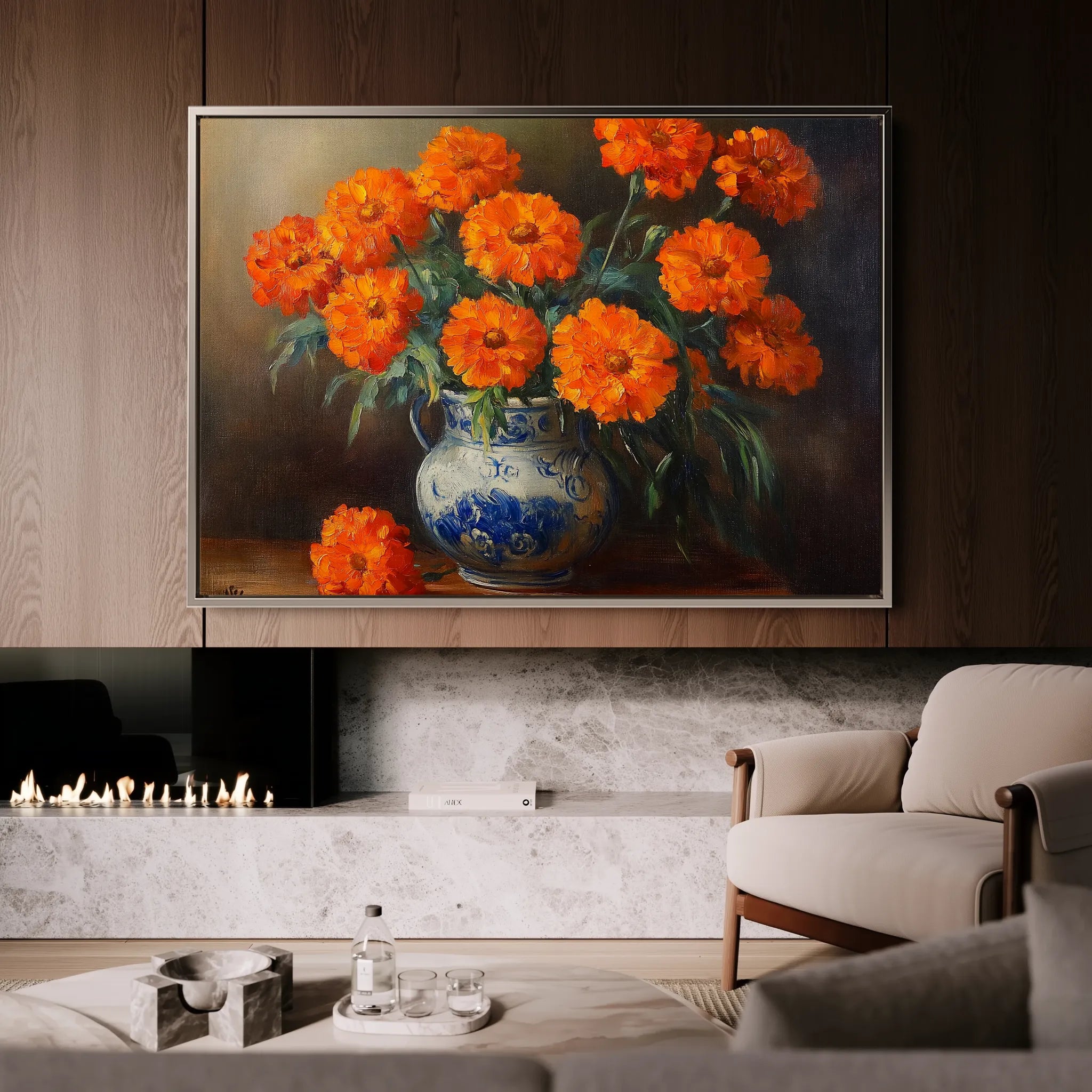 Floral 1090 Canvas Art 60 x 40 cm / Black