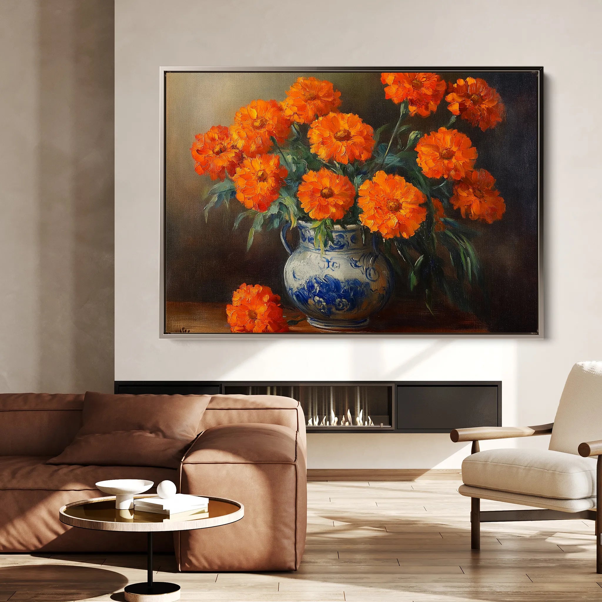 Floral 1090 Canvas Art 60 x 40 cm / Black