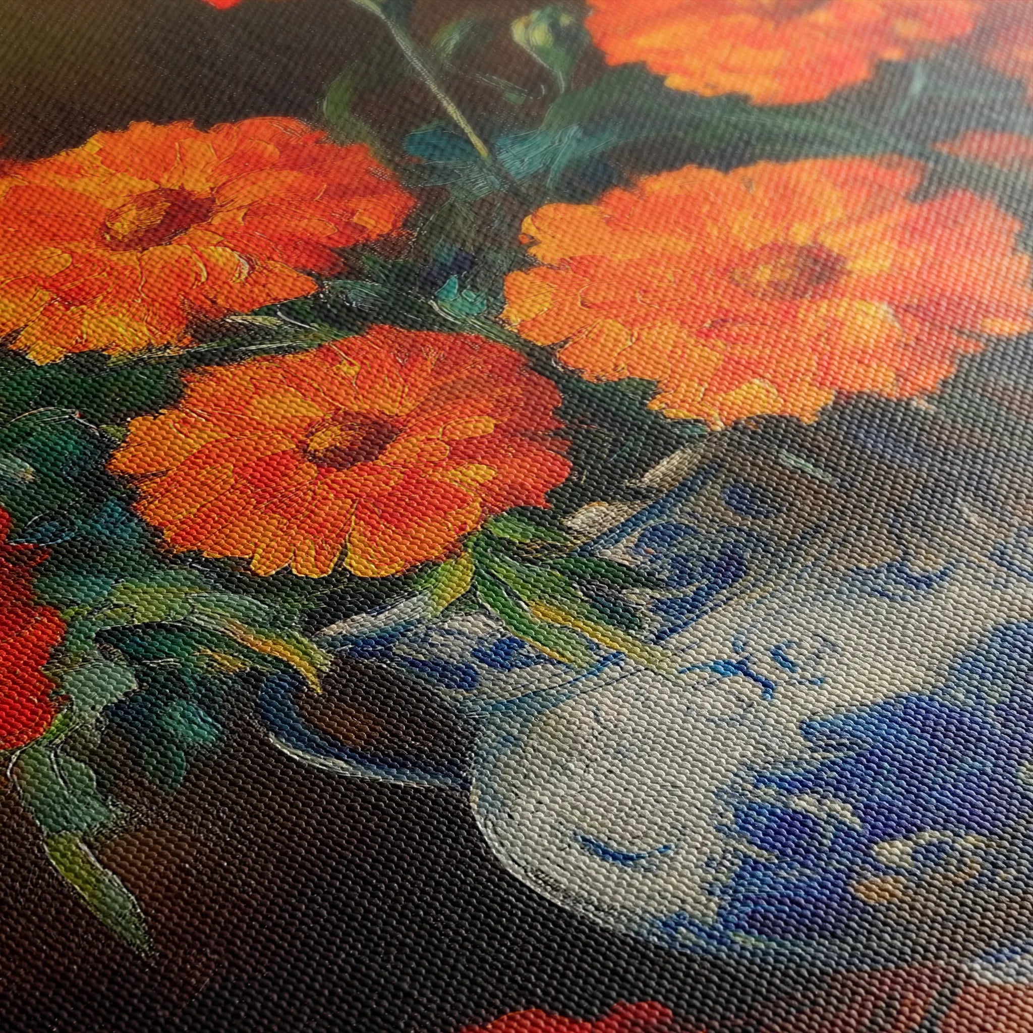 Floral 1090 Canvas Art 60 x 40 cm / Black