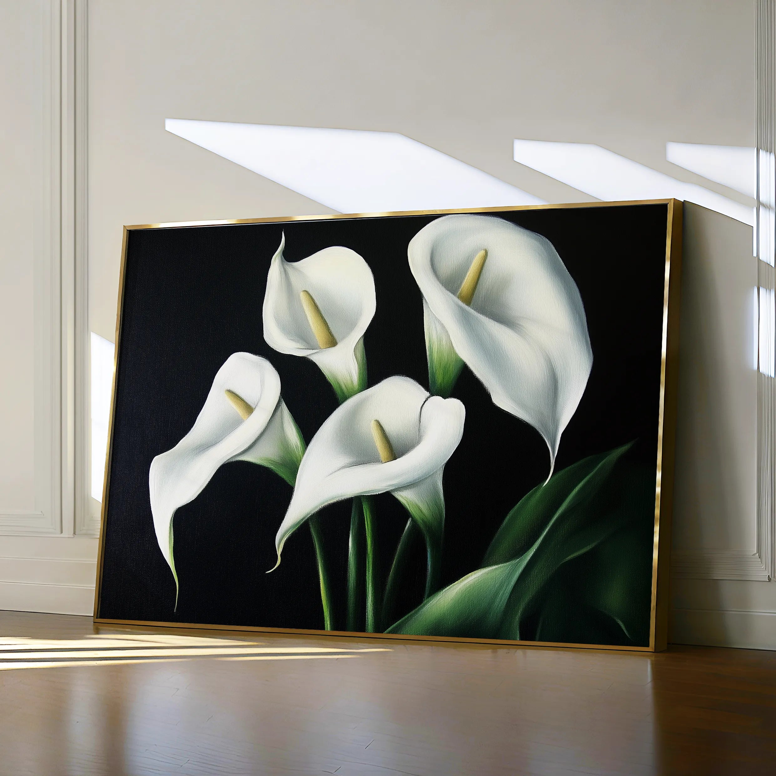Floral 1091 Canvas Art 60 x 40 cm / Black