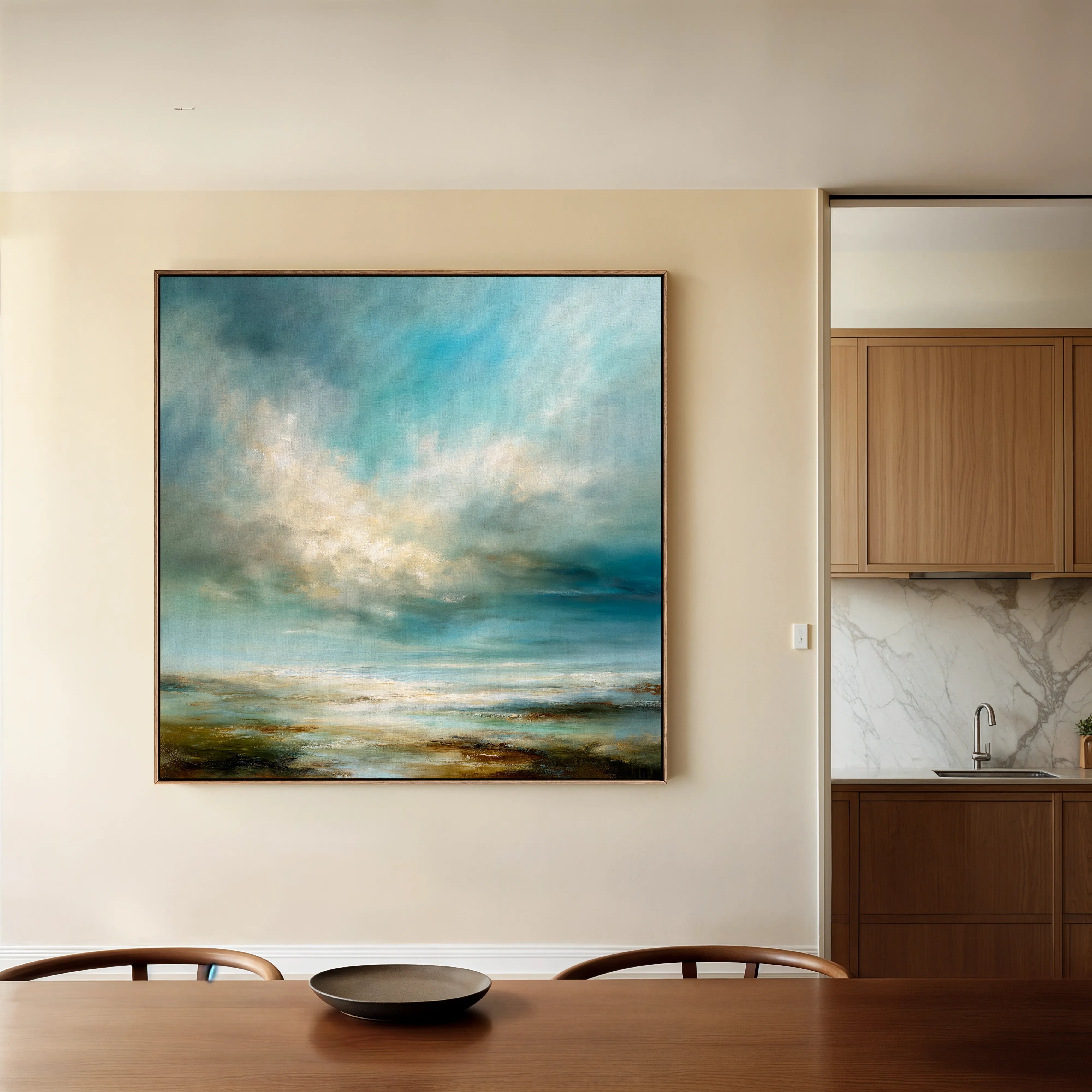 Abstract 1092 Canvas Art 60 x 60 cm / Black