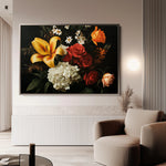 Floral 1092 Canvas Art 60 x 40 cm / Black