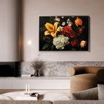 Floral 1092 Canvas Art 60 x 40 cm / Black