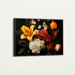Floral 1092 Canvas Art 60 x 40 cm / Black