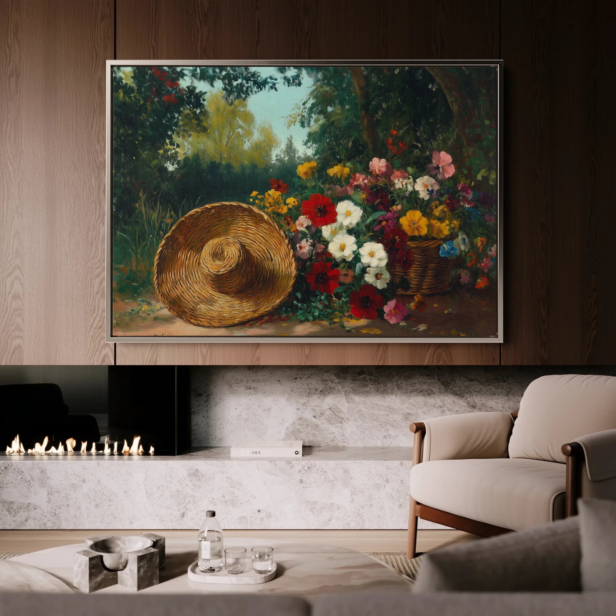 Floral 1093 Canvas Art 60 x 40 cm / Black