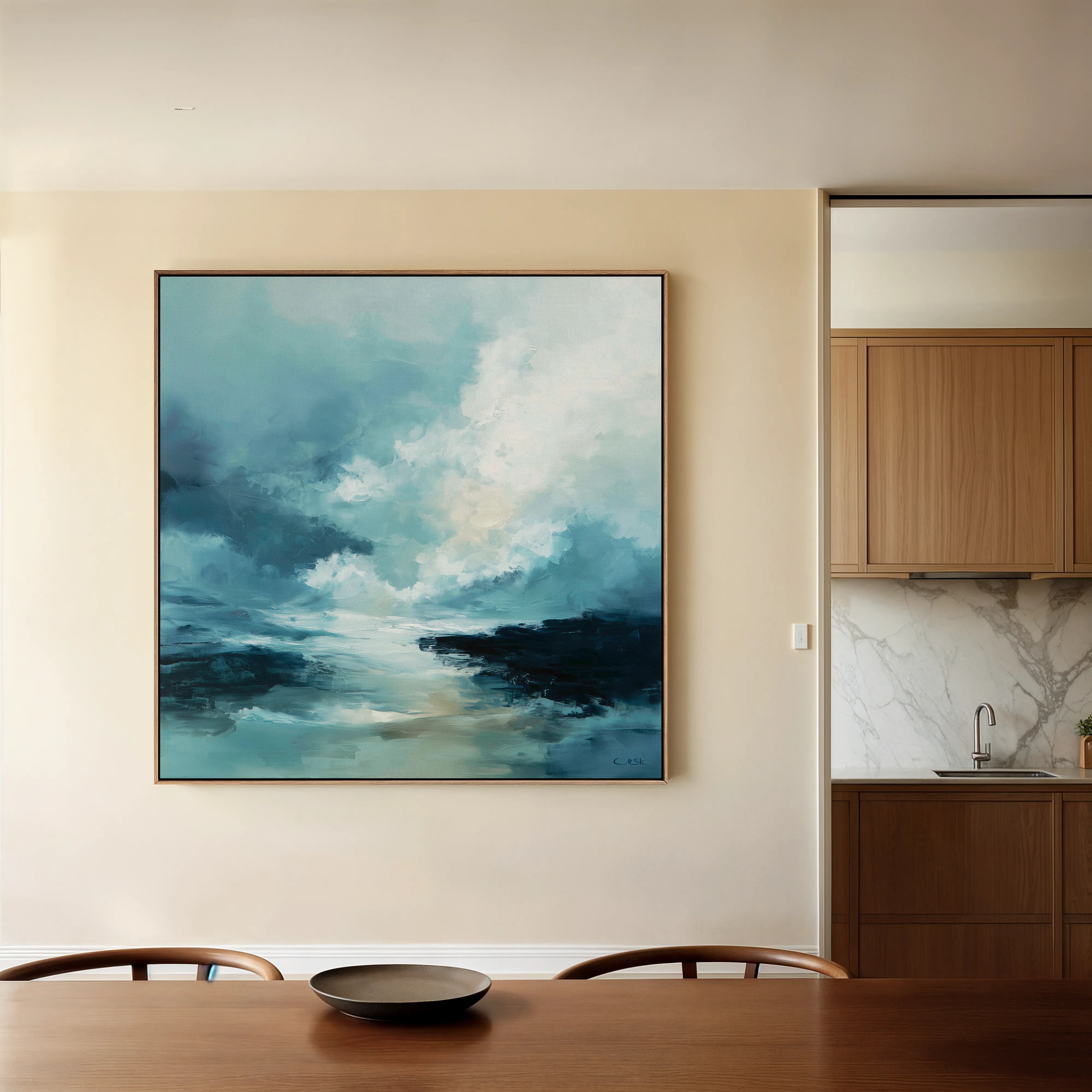 Abstract 1094 Canvas Art 60 x 60 cm / Black