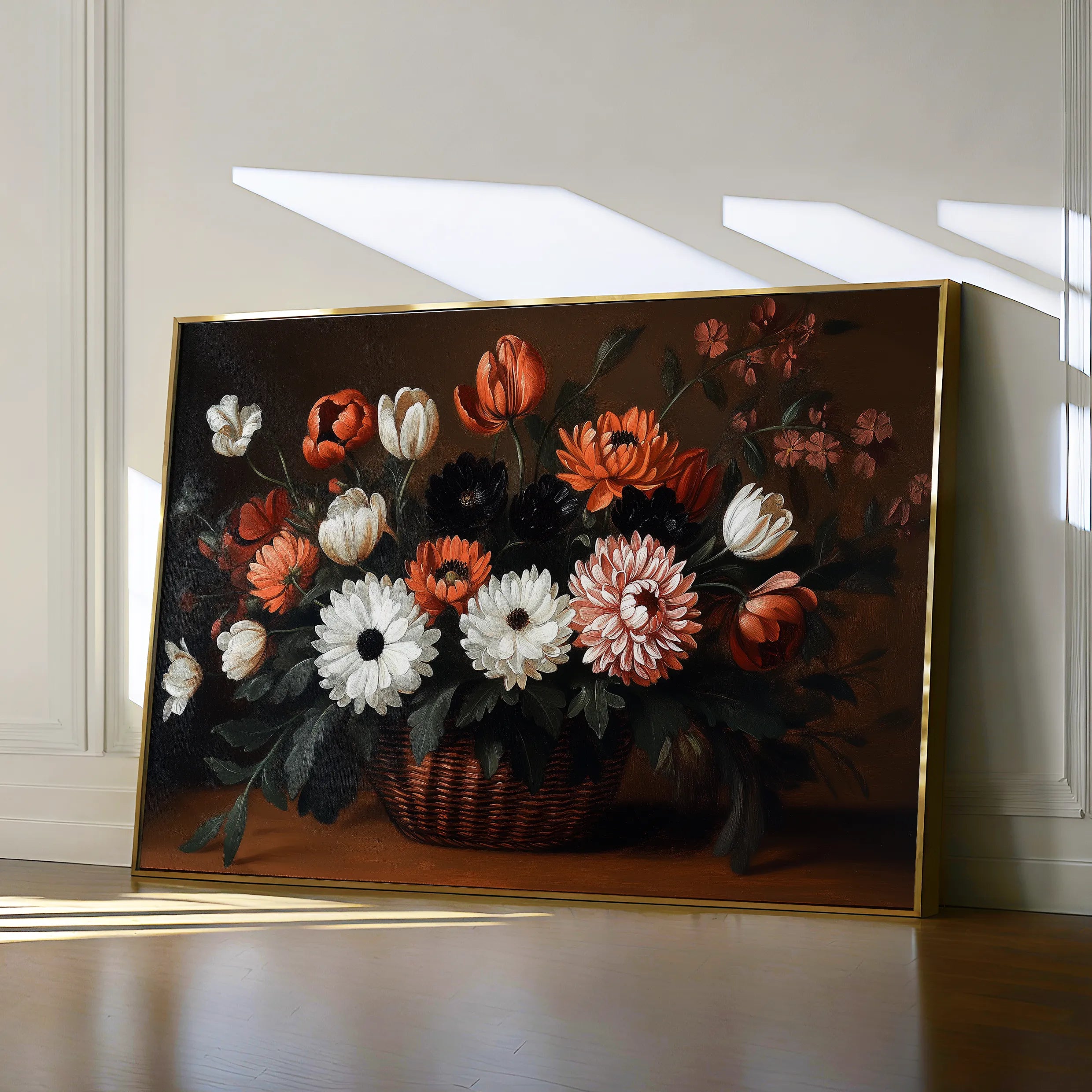 Floral 1094 Canvas Art 60 x 40 cm / Black