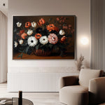 Floral 1094 Canvas Art 60 x 40 cm / Black