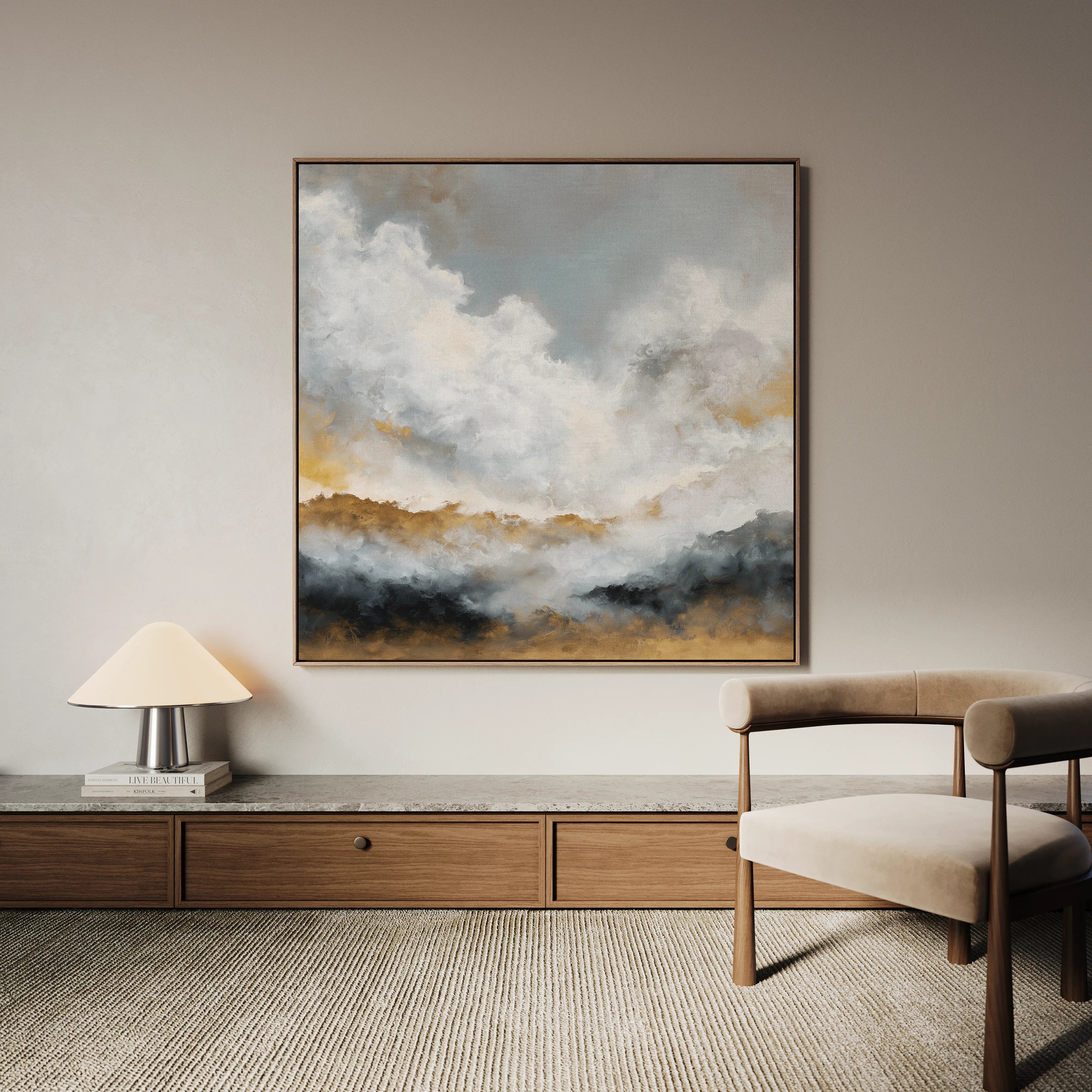 Abstract 1095 Canvas Art 60 x 60 cm / Black