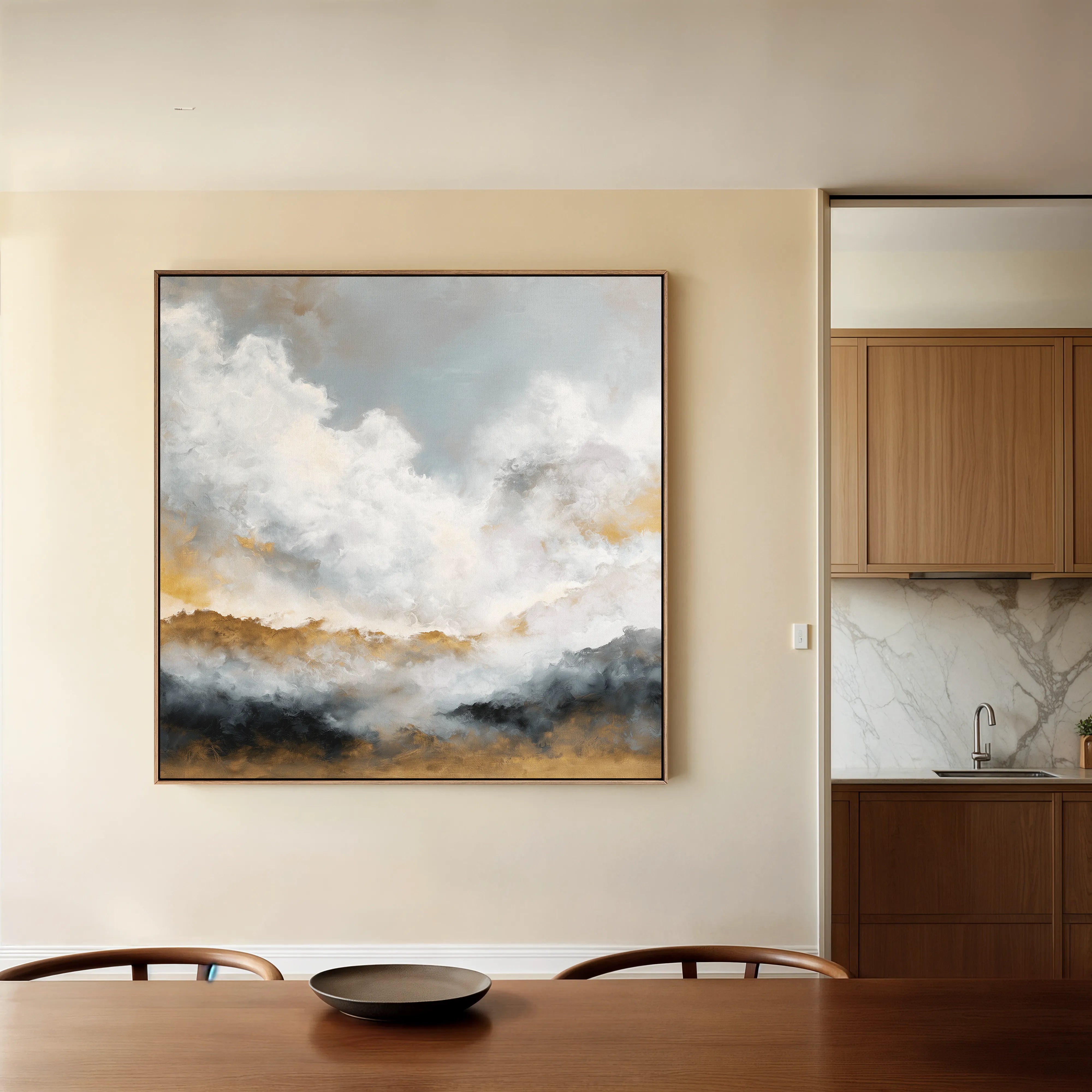 Abstract 1095 Canvas Art 60 x 60 cm / Black