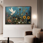 Floral 1095 Canvas Art 60 x 40 cm / Black