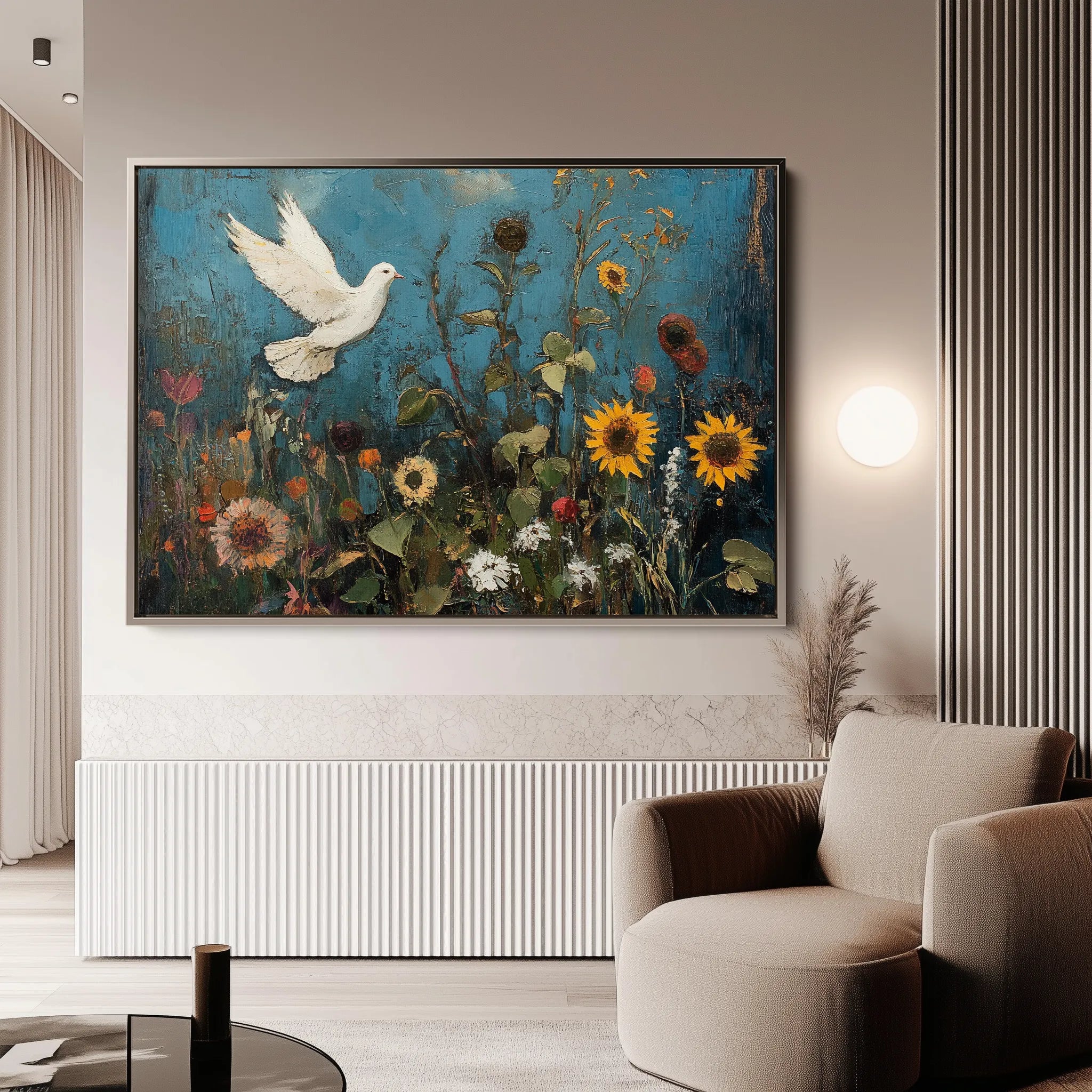 Floral 1095 Canvas Art 60 x 40 cm / Black