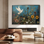 Floral 1095 Canvas Art 60 x 40 cm / Black