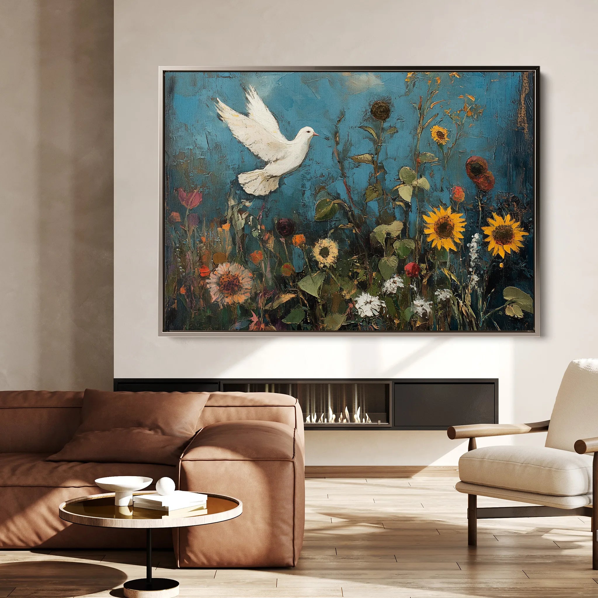 Floral 1095 Canvas Art 60 x 40 cm / Black