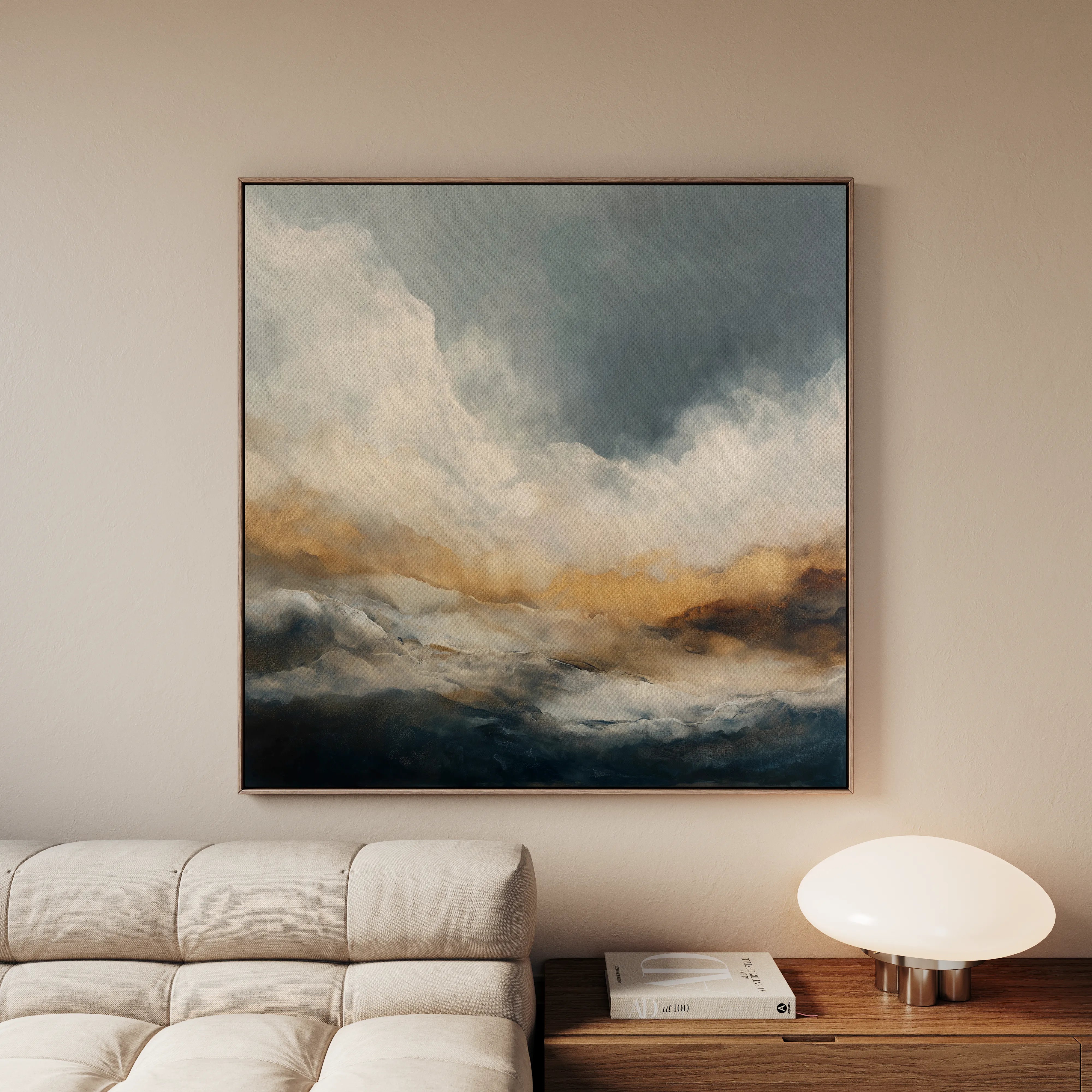 Abstract 1096 Canvas Art 60 x 60 cm / Black