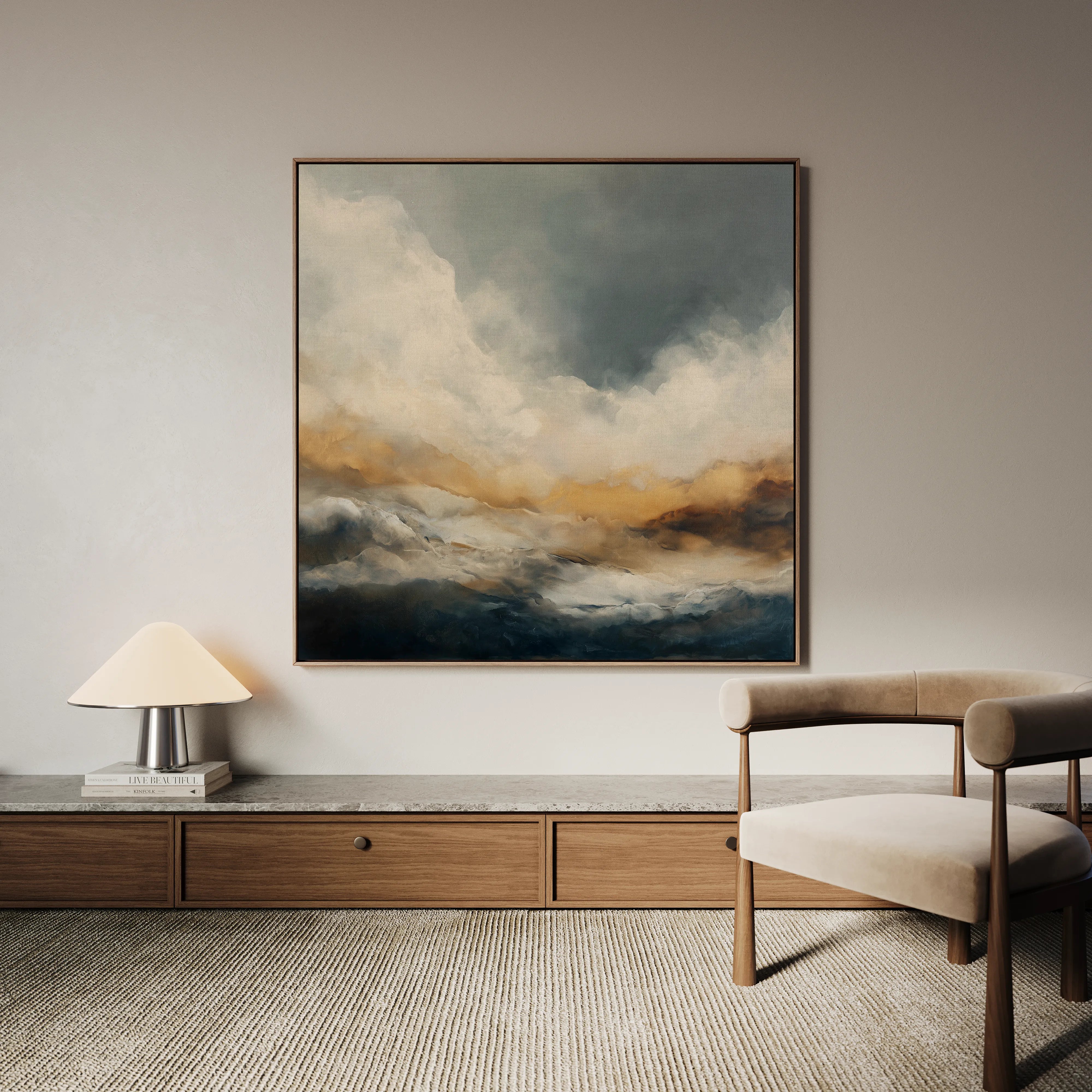 Abstract 1096 Canvas Art 60 x 60 cm / Black