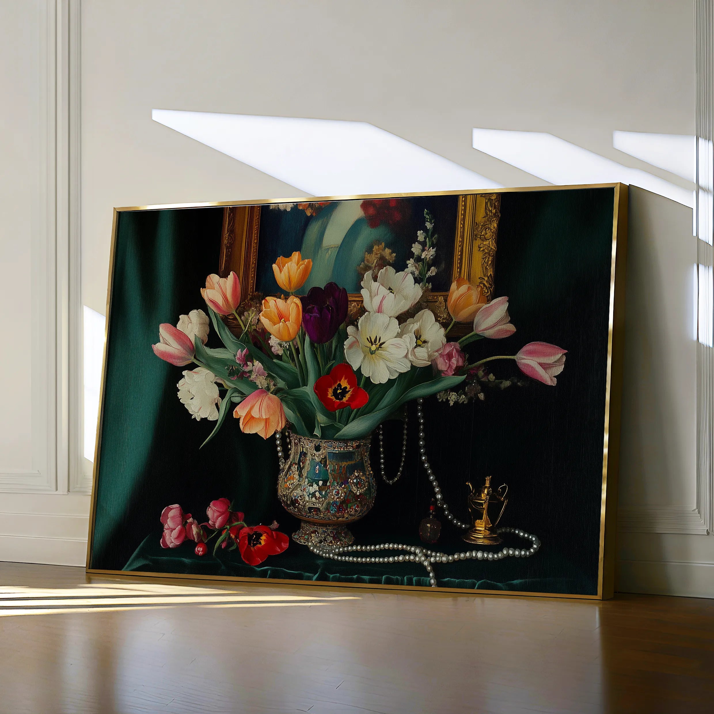 Floral 1096 Canvas Art 60 x 40 cm / Black