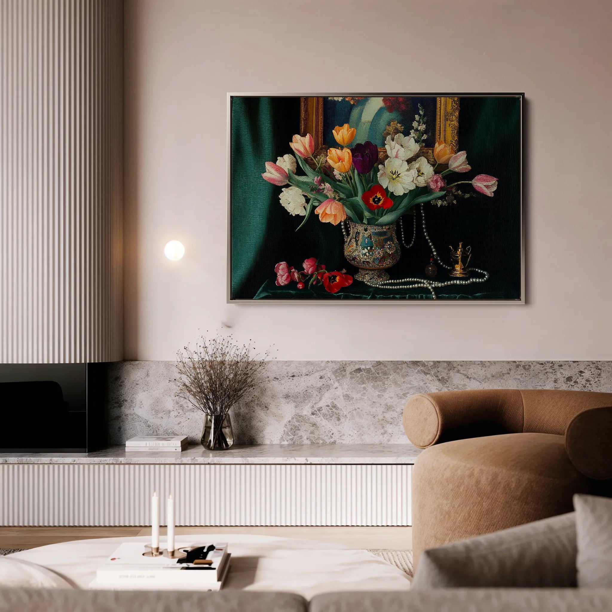 Floral 1096 Canvas Art 60 x 40 cm / Black