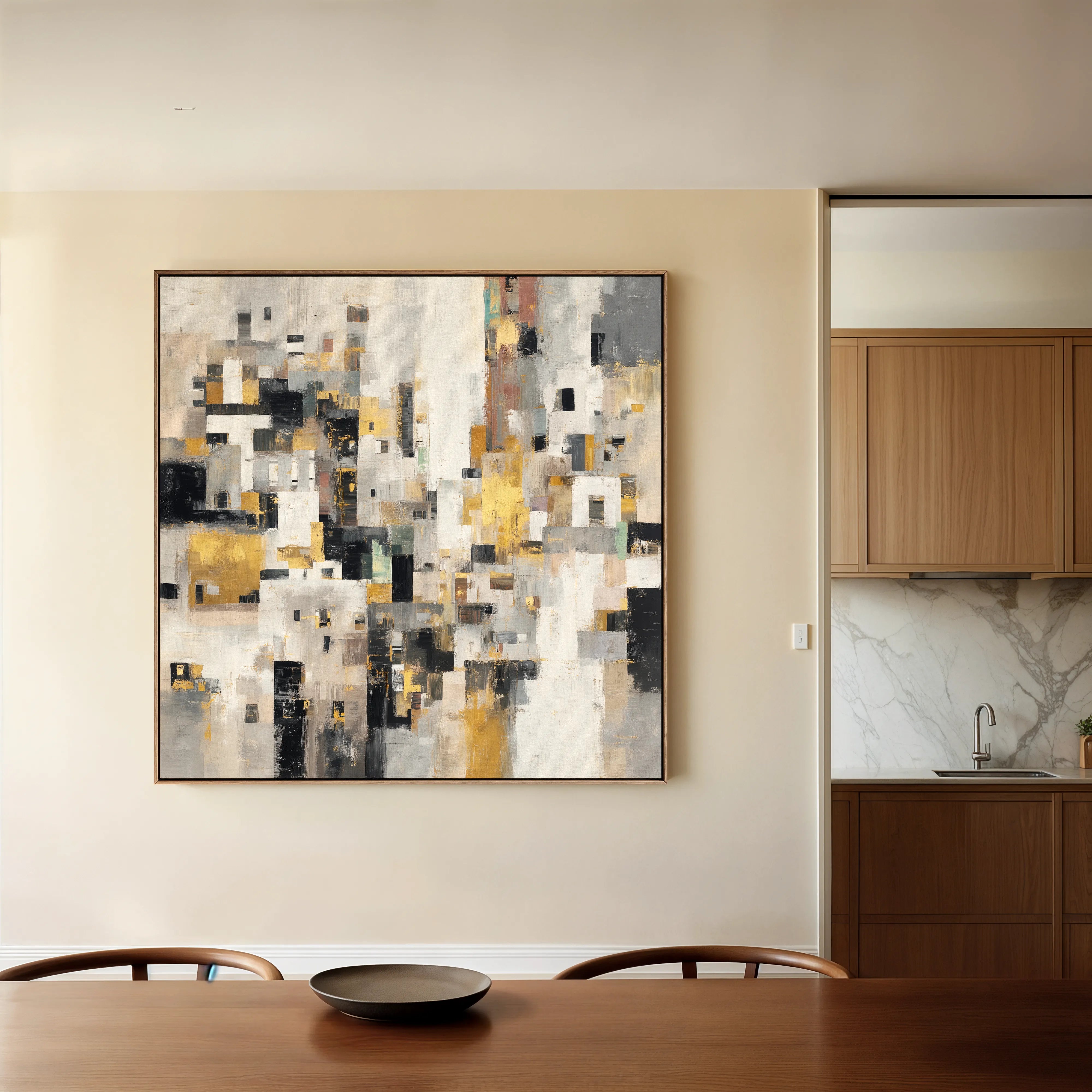 Abstract 1097 Canvas Art 60 x 60 cm / Black