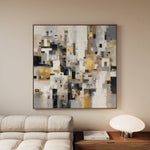 Abstract 1097 Canvas Art 60 x 60 cm / Black