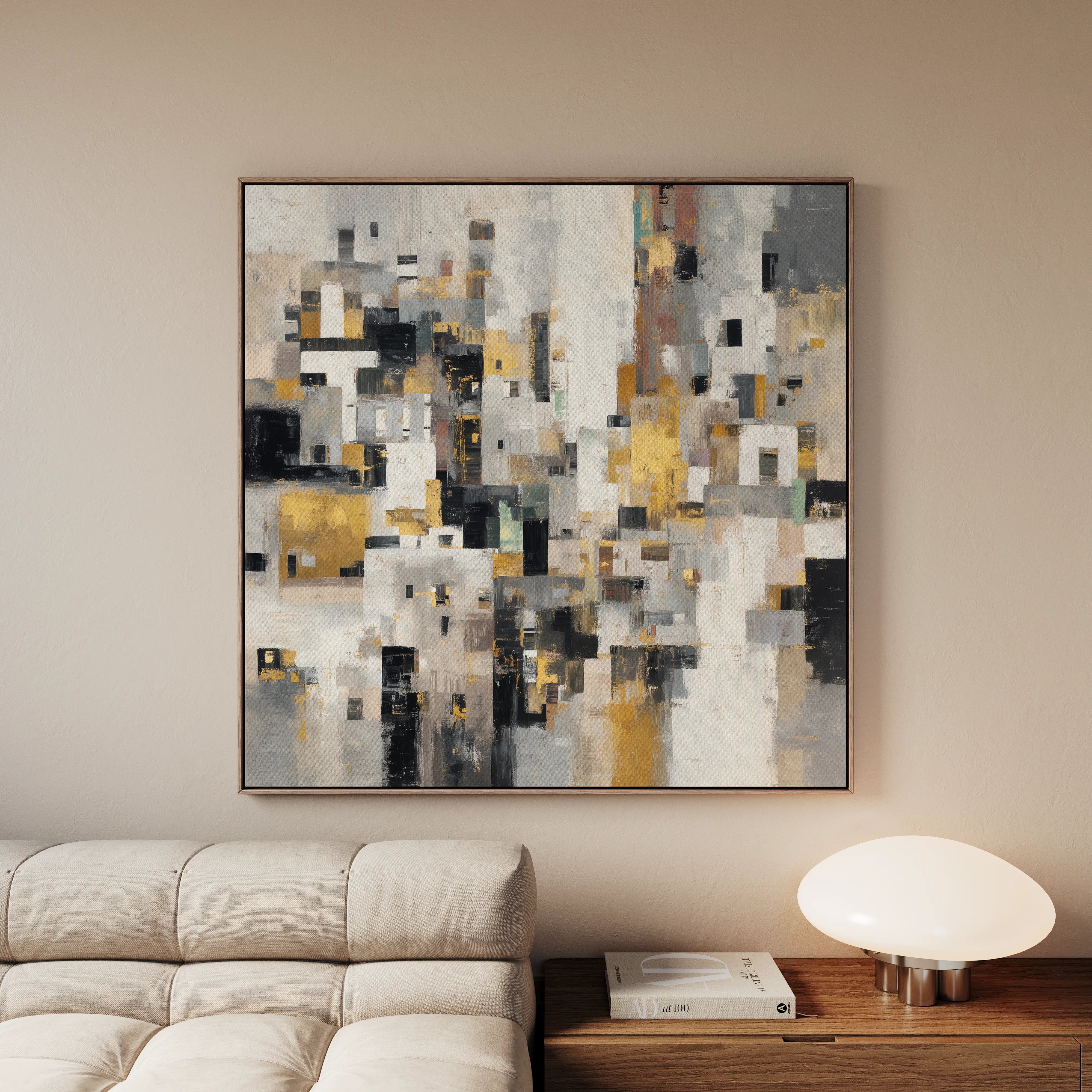 Abstract 1097 Canvas Art 60 x 60 cm / Black