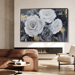 Floral 1097 Canvas Art 60 x 40 cm / Black