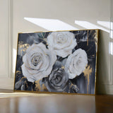 Floral 1097 Canvas Art 60 x 40 cm / Black