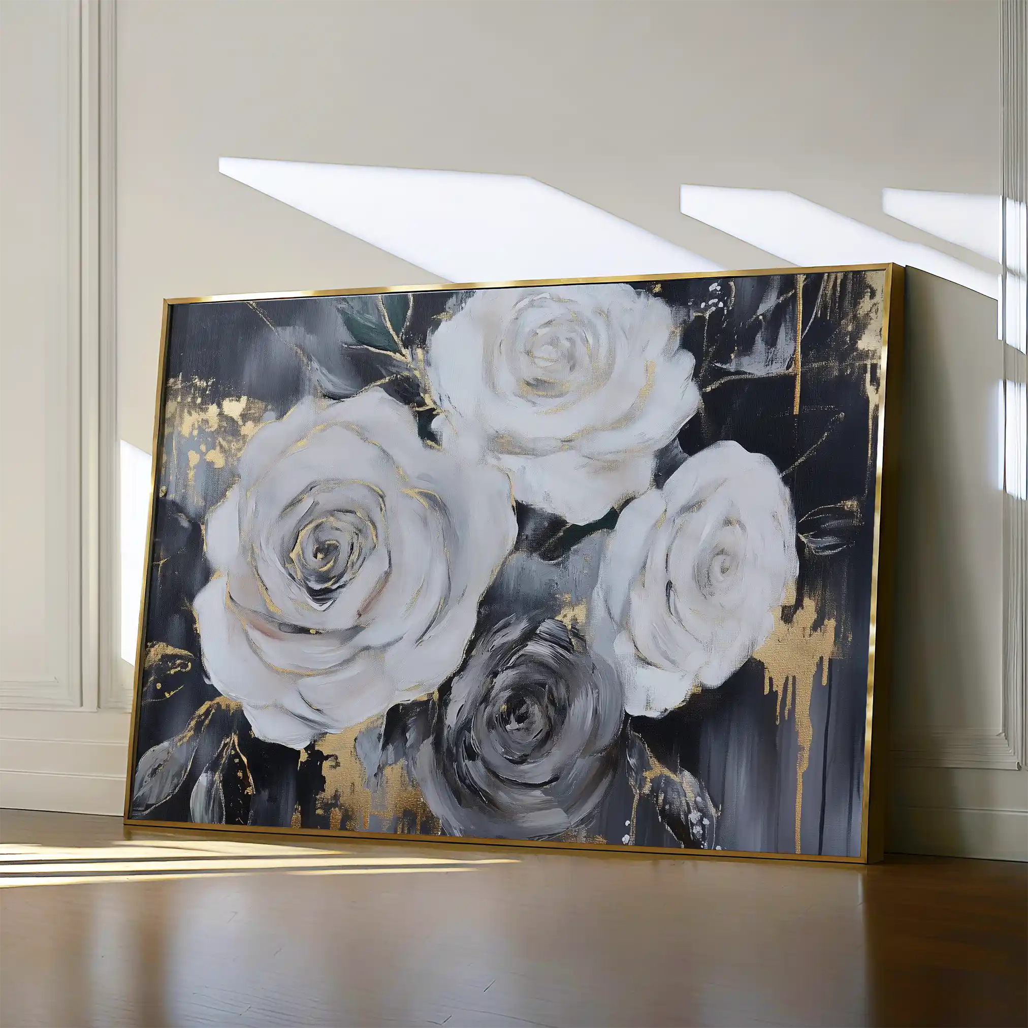 Floral 1097 Canvas Art 60 x 40 cm / Black