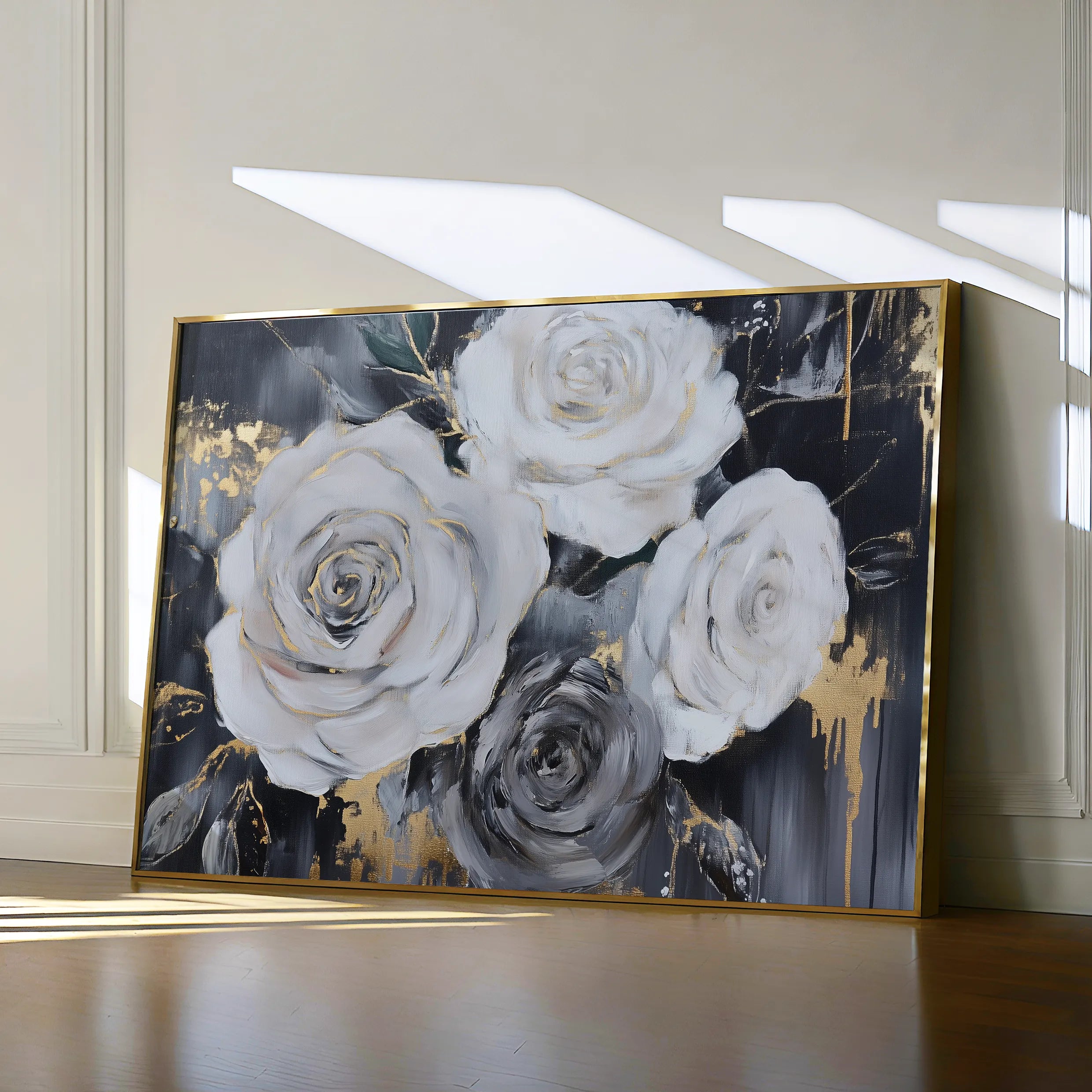 Floral 1097 Canvas Art 60 x 40 cm / Black
