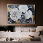 Floral 1097 Canvas Art 60 x 40 cm / Black