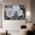 Floral 1097 Canvas Art 60 x 40 cm / Black