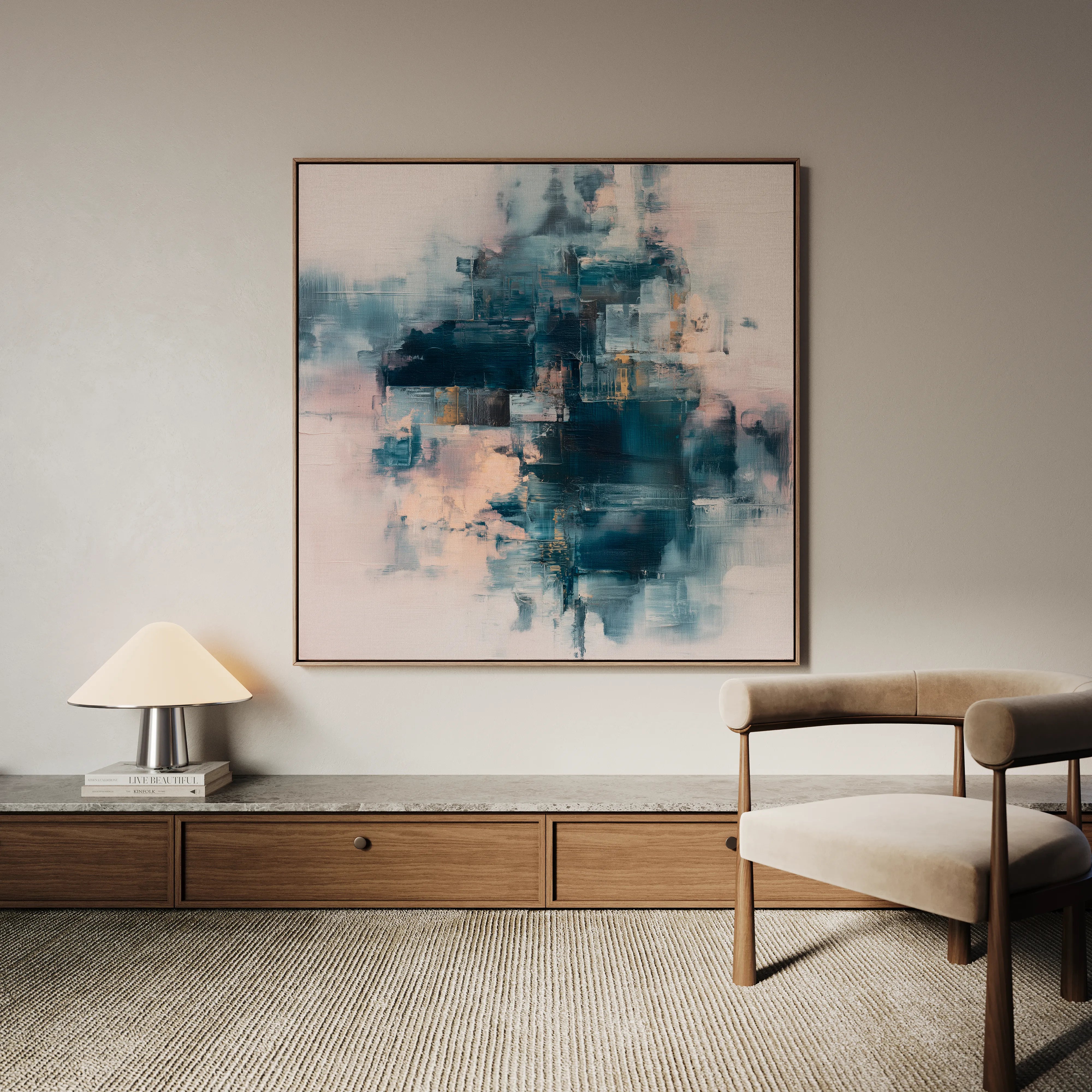 Abstract 1098 Canvas Art 60 x 60 cm / Black
