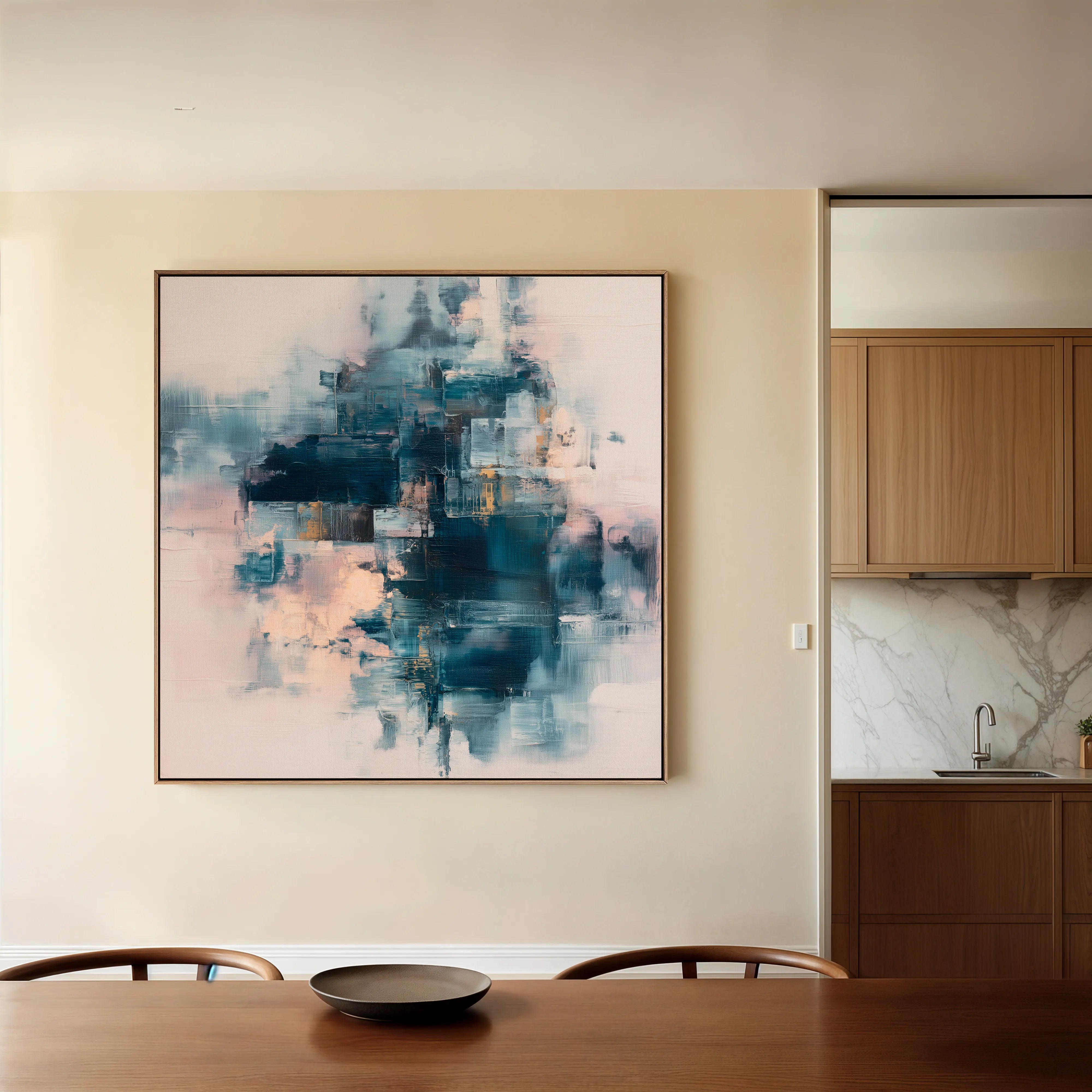 Abstract 1098 Canvas Art 60 x 60 cm / Black