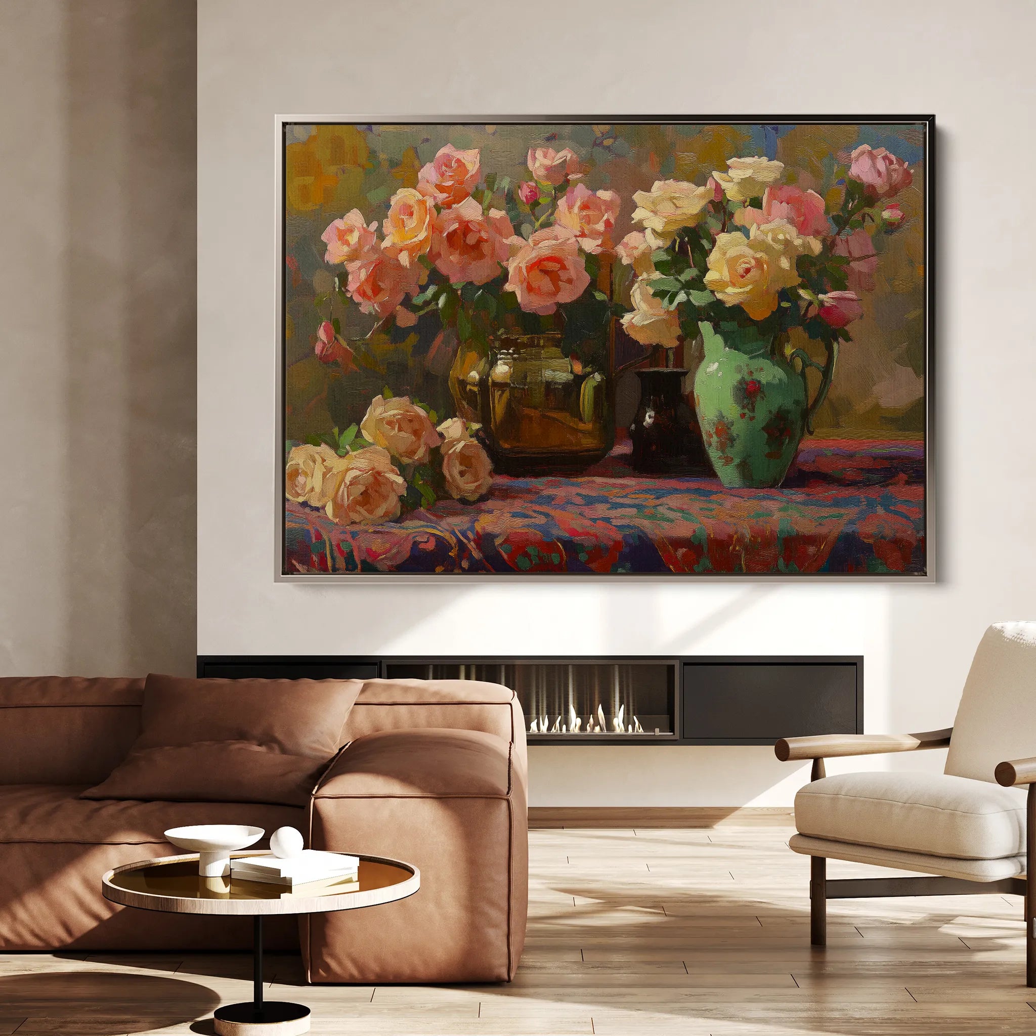 Floral 1098 Canvas Art 60 x 40 cm / Black