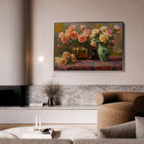 Floral 1098 Canvas Art 60 x 40 cm / Black