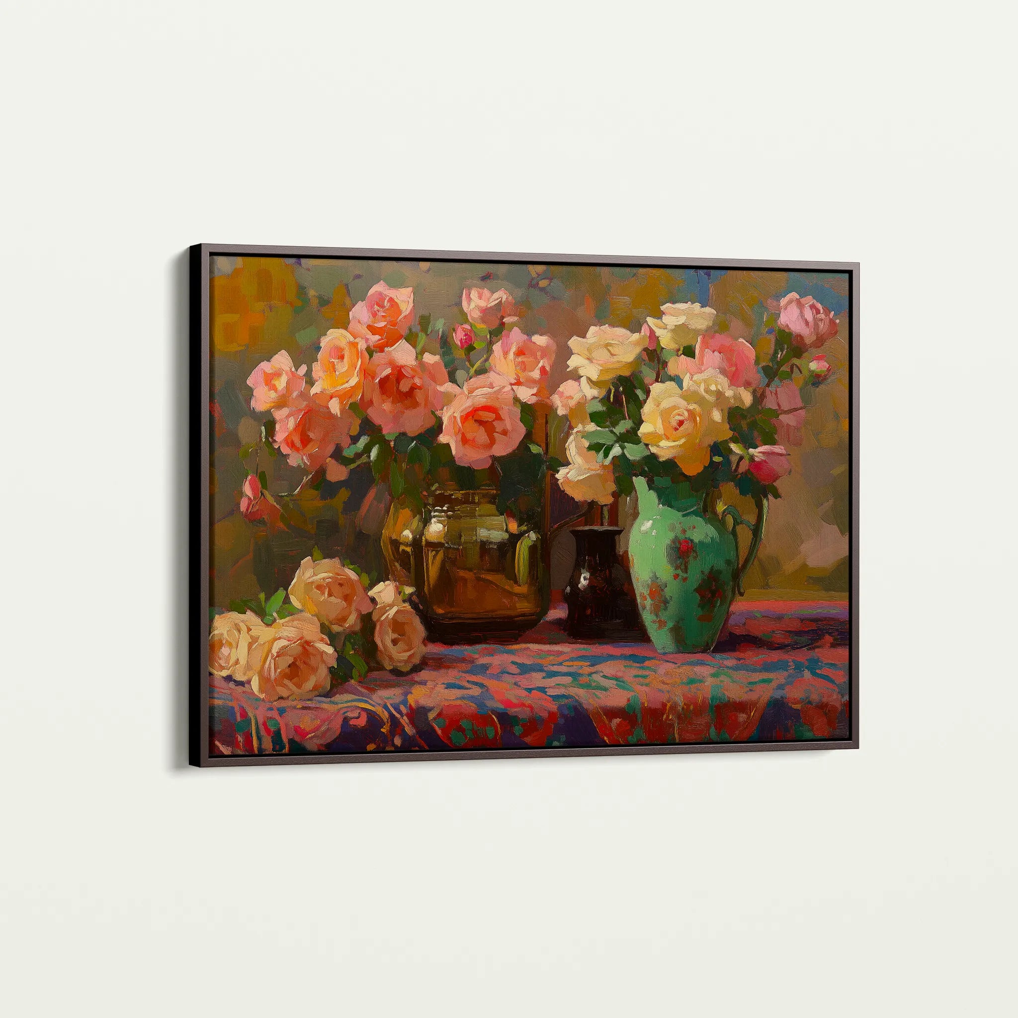 Floral 1098 Canvas Art 60 x 40 cm / Black