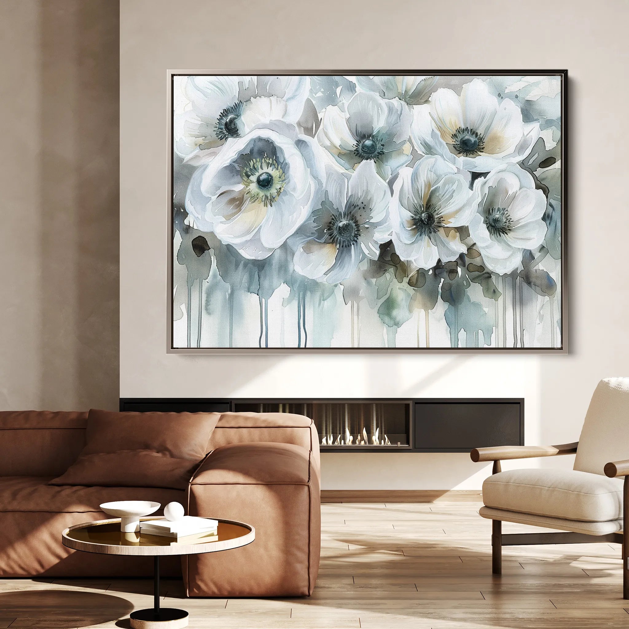 Floral 110 Canvas Art 60 x 40 cm / Black