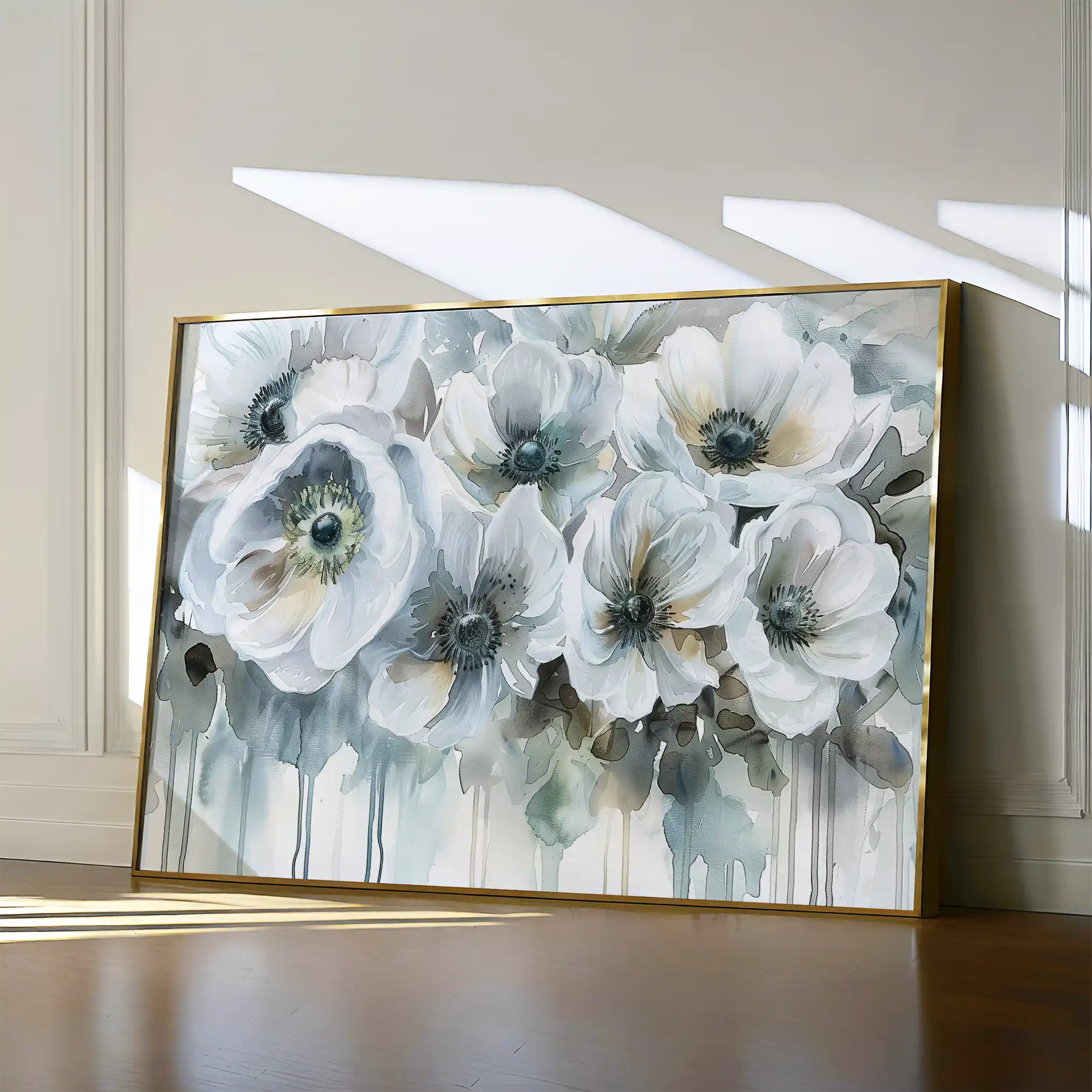 Floral 110 Canvas Art 60 x 40 cm / Black