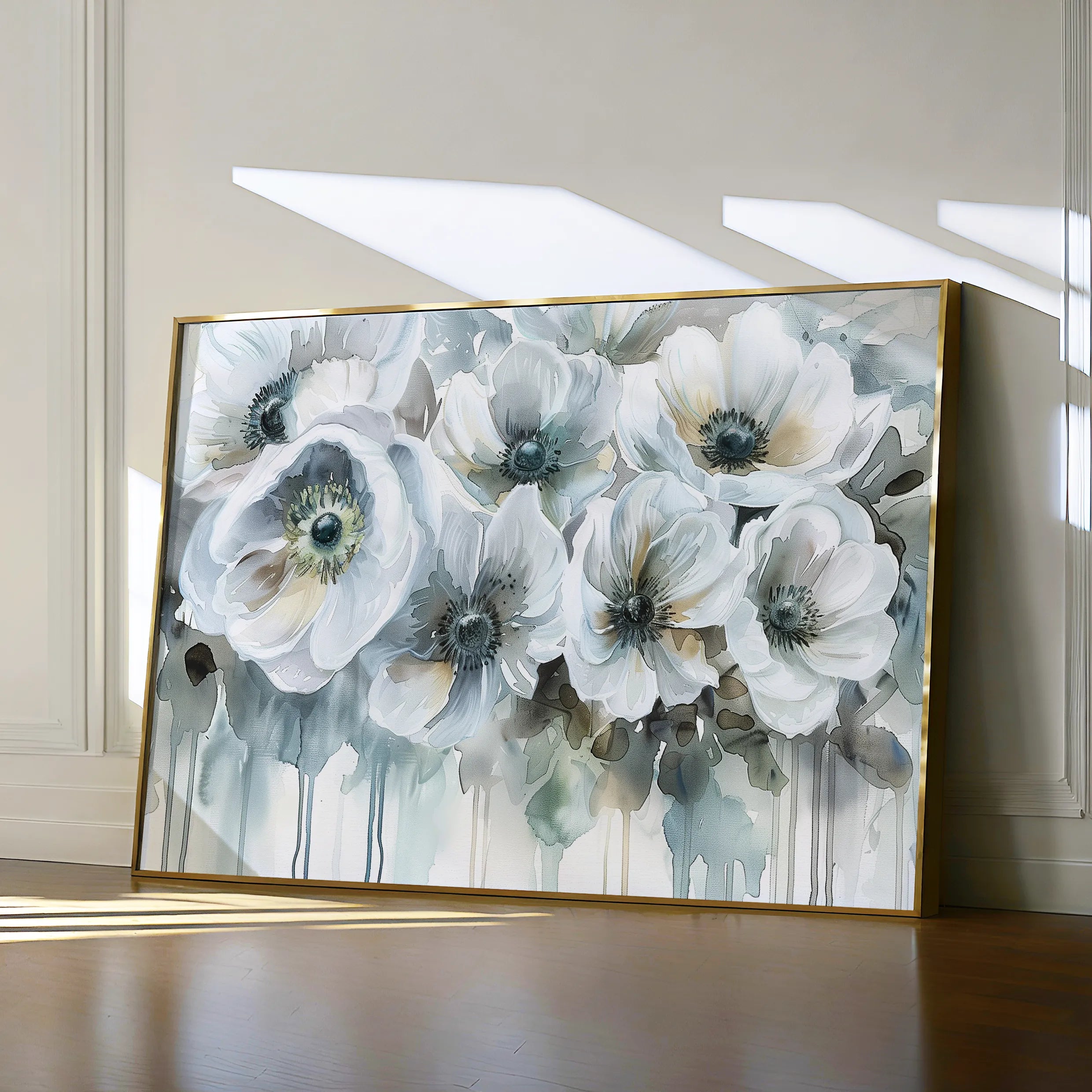 Floral 110 Canvas Art 60 x 40 cm / Black